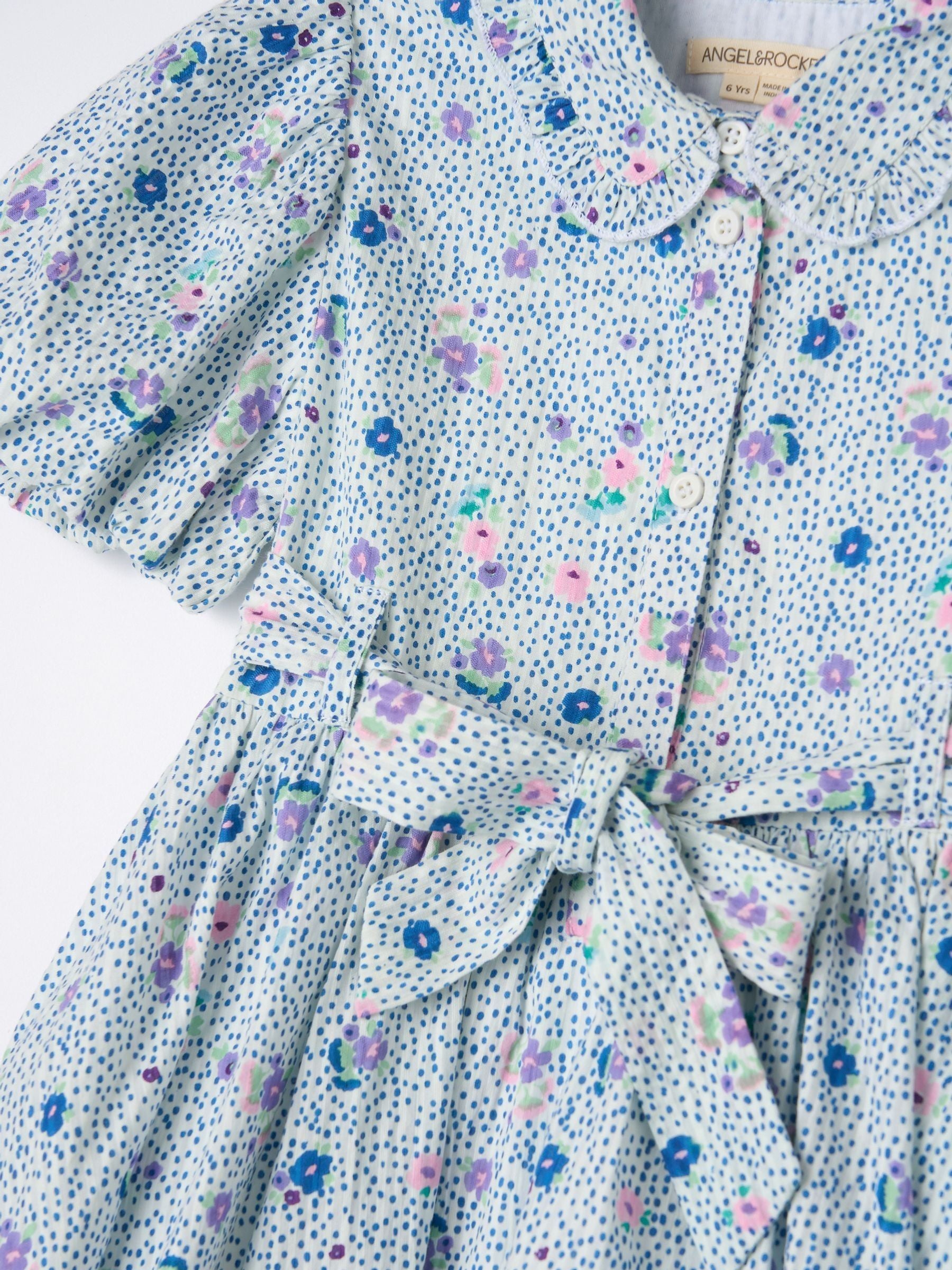 Angel & Rocket Blue Danni Printed 100% Cotton Shirt Dress