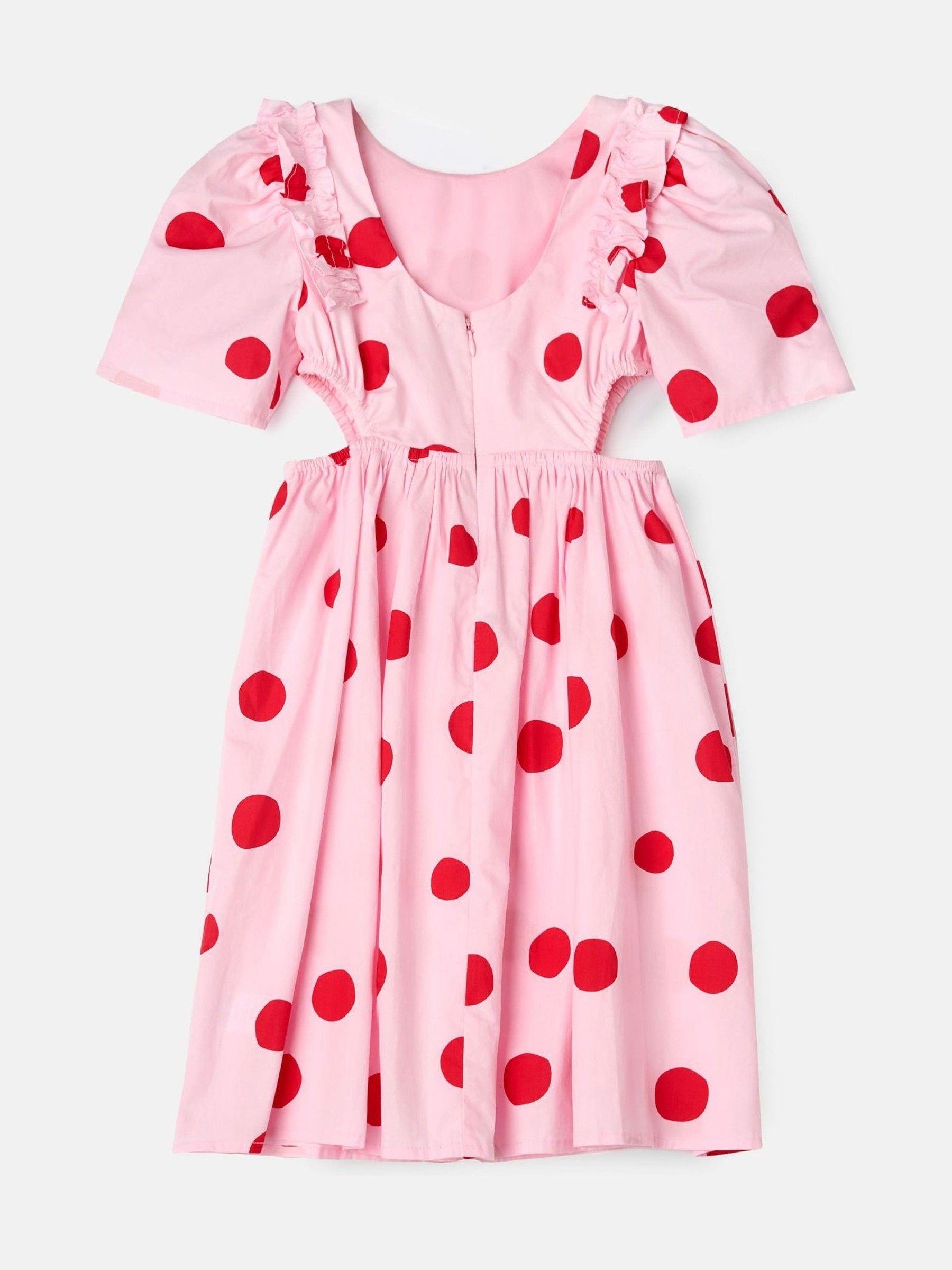 Angel & Rocket Pink Amara Spot Puff Sleeve Dress