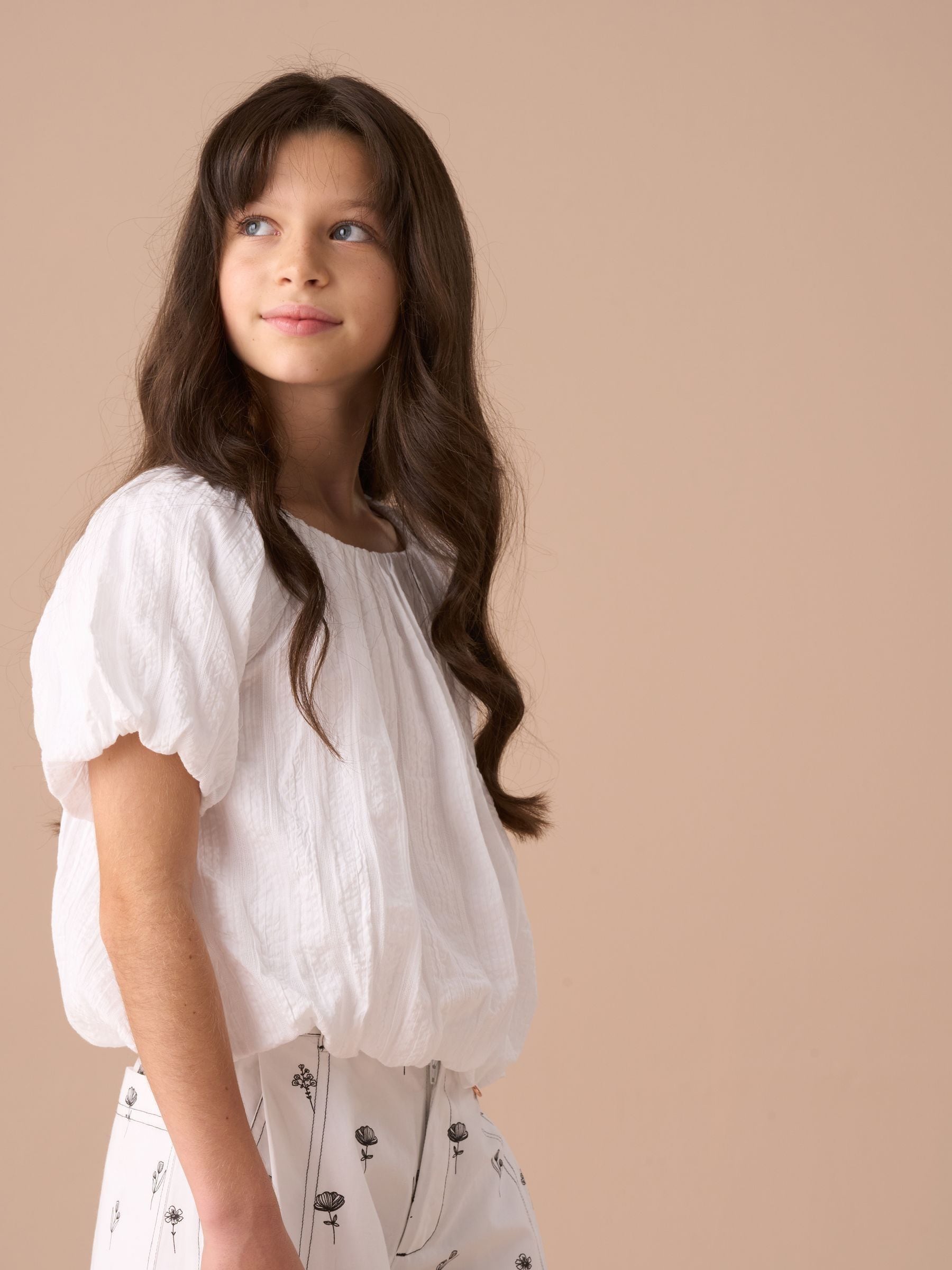 Angel & Rocket White Michela White 100% Cotton Puffball Blouses