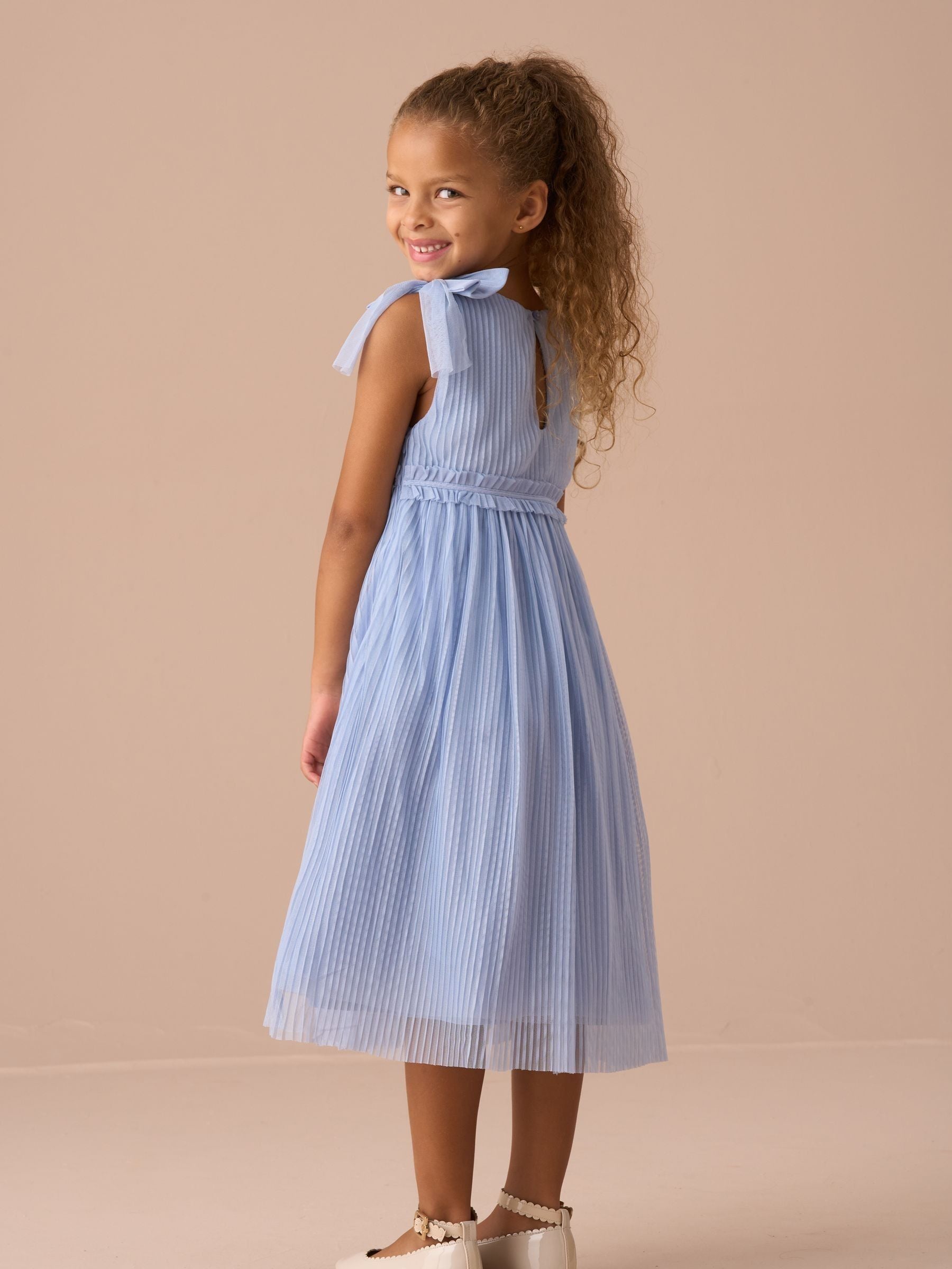 Angel & Rocket Blue Antonia Tulle Bow Dress