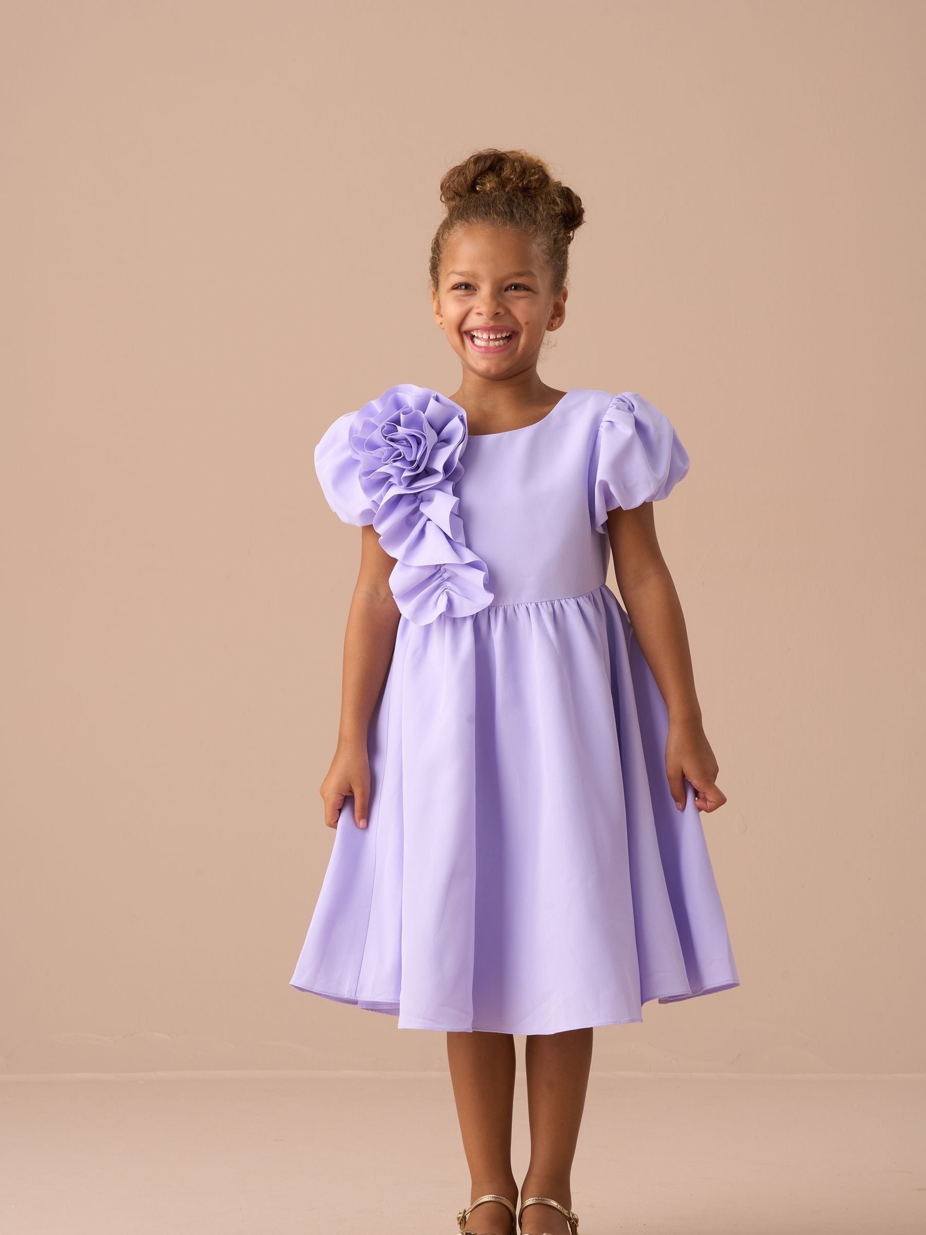 Angel & Rocket Purple Angel & Rocket Nieve Purple Cascade Corsage Dress