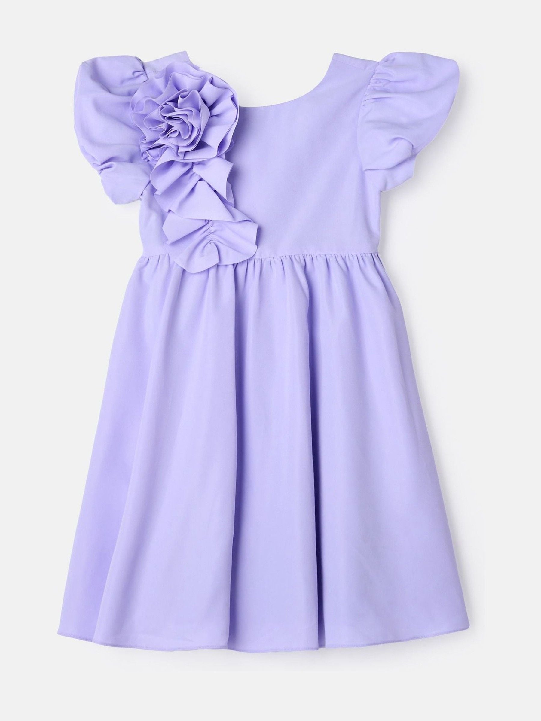 Angel & Rocket Purple Angel & Rocket Nieve Purple Cascade Corsage Dress