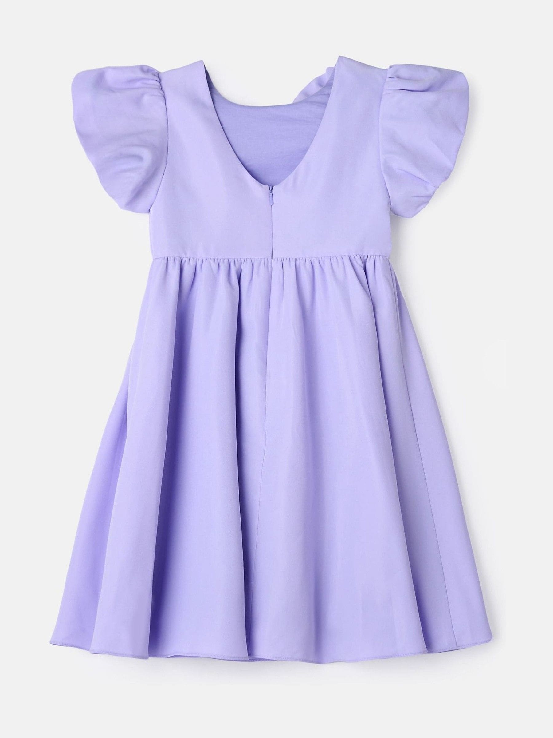 Angel & Rocket Purple Angel & Rocket Nieve Purple Cascade Corsage Dress