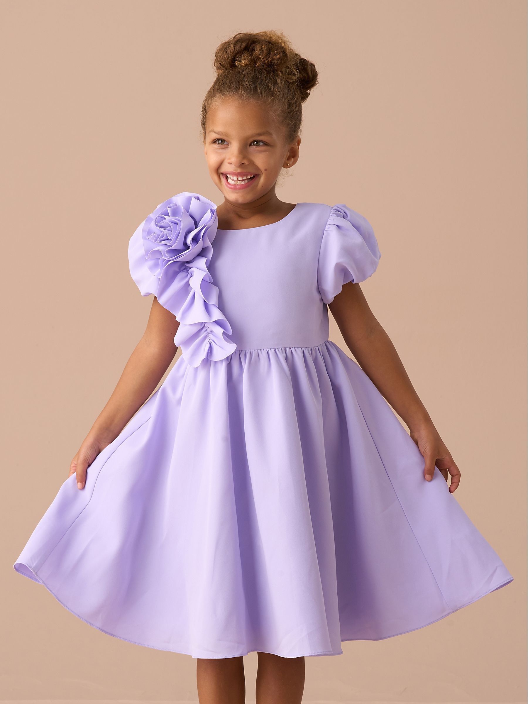 Angel & Rocket Purple Angel & Rocket Nieve Purple Cascade Corsage Dress