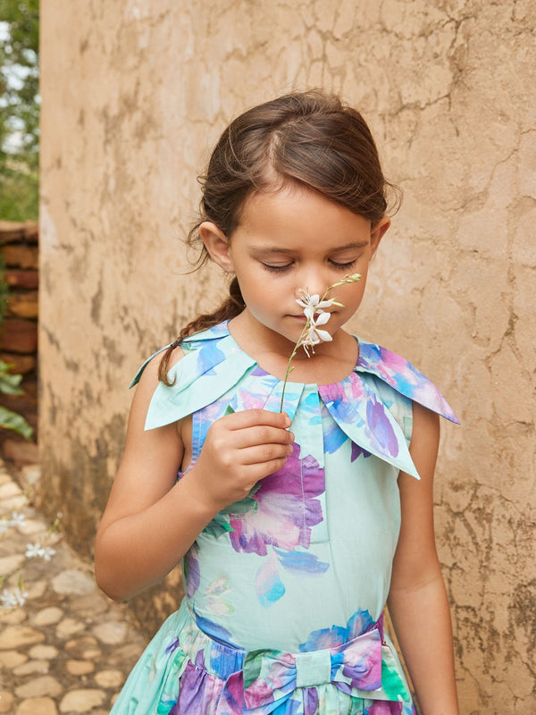 Angel & Rocket Green Margaux Ivory Petal Collar 100% Cotton Top