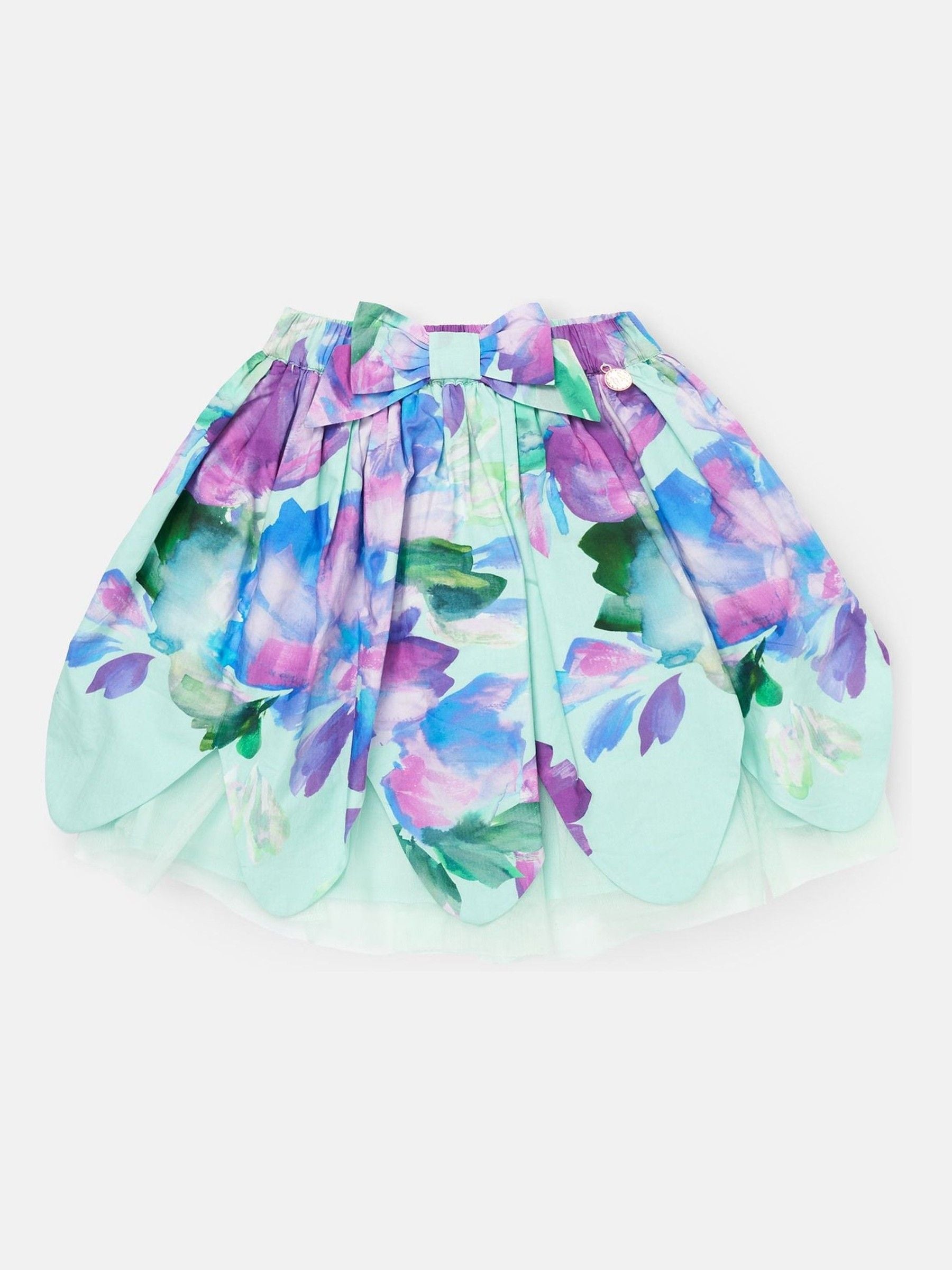 Angel & Rocket Green Darcy Mint Petal Print 100% Cotton Skirt