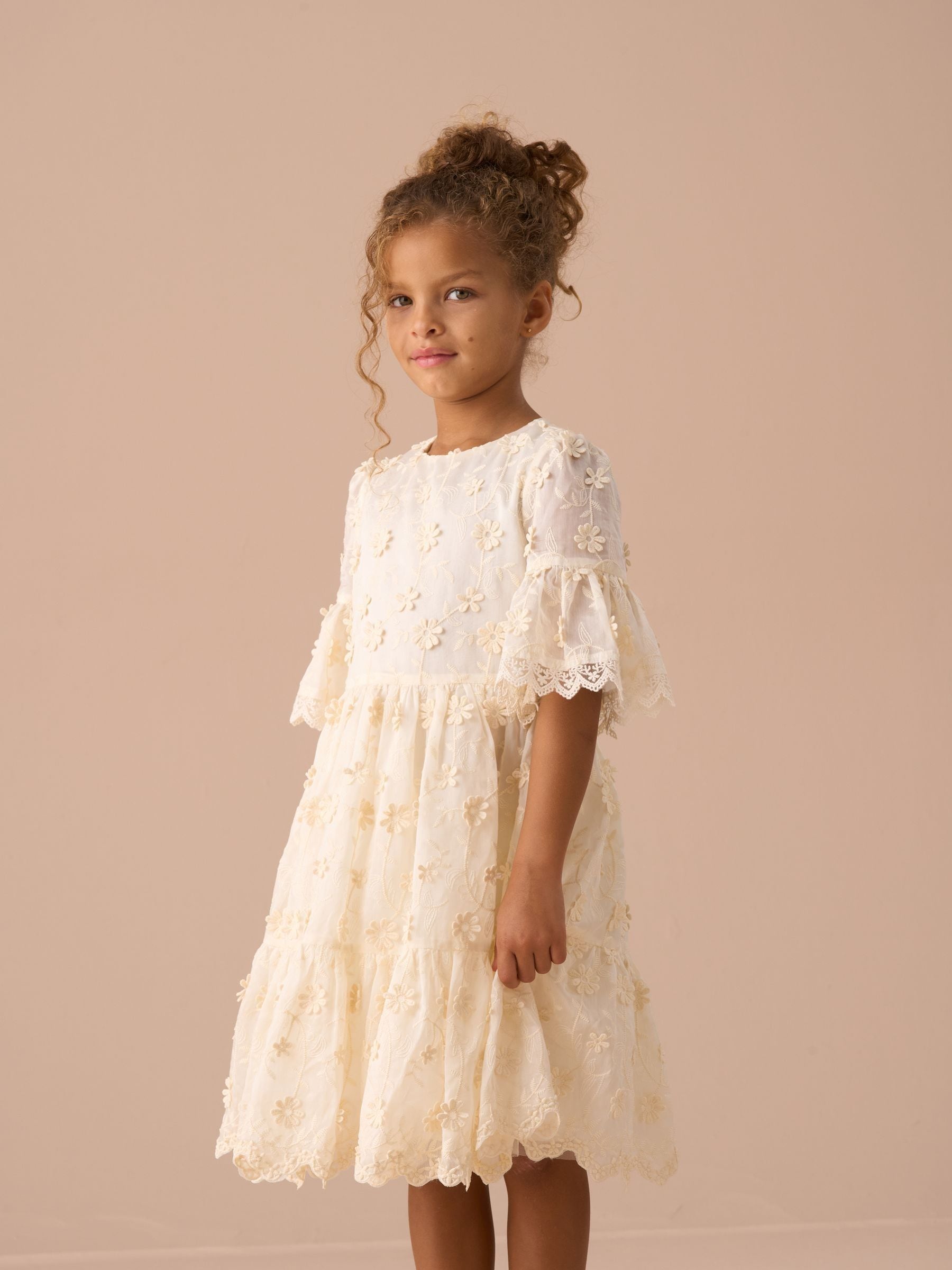 Angel & Rocket Cream Delphine Embellished Swing Dress