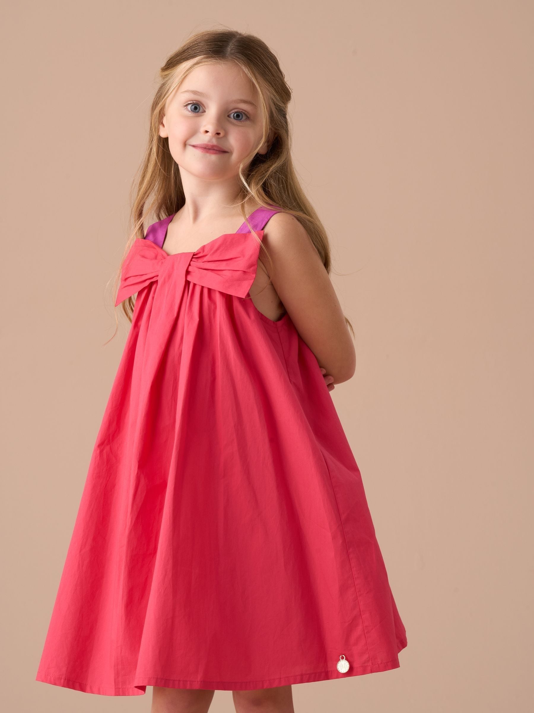 Angel & Rocket Pink Libby Pink Bow Swing Dress