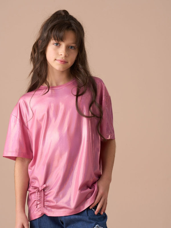 Angel & Rocket Pink Luna Foil Jersey Top