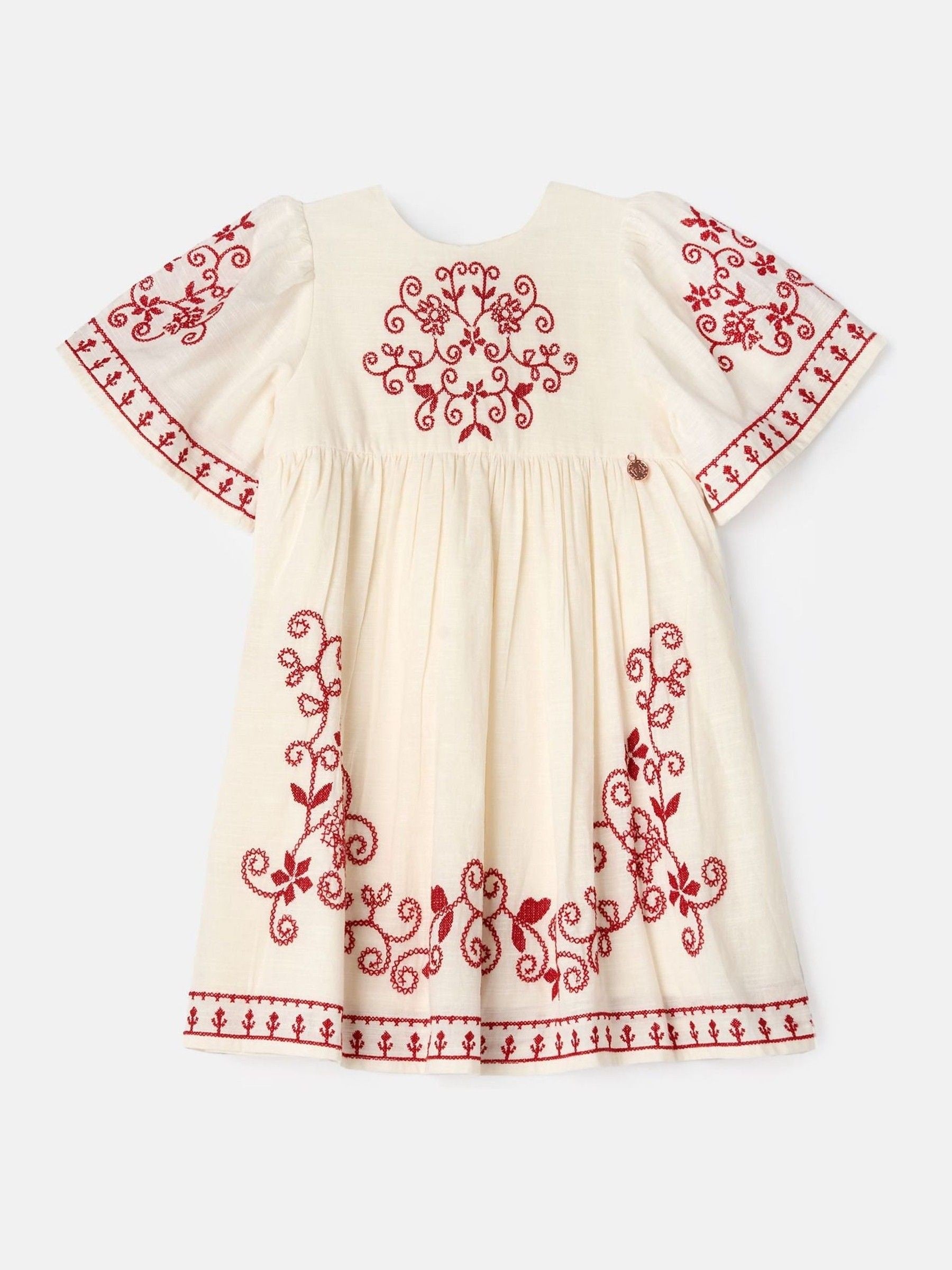 Angel & Rocket Nude Reyna Embroidered Swing Dress