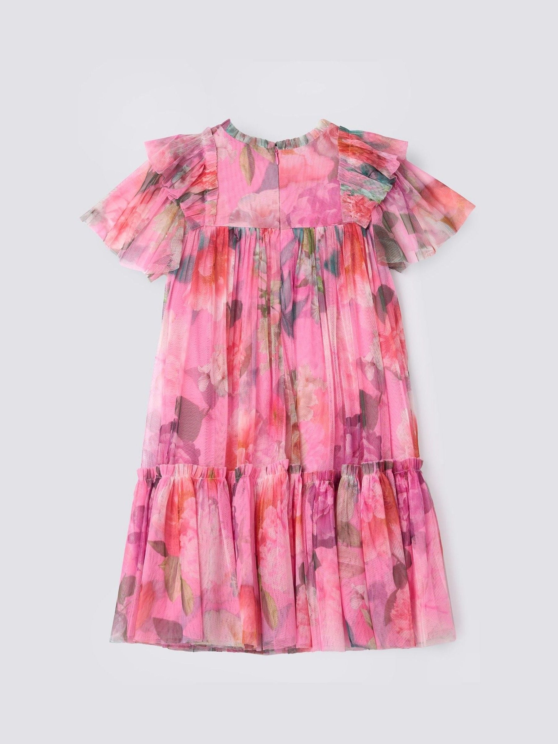 Angel & Rocket Pink Printed Tulle Dress