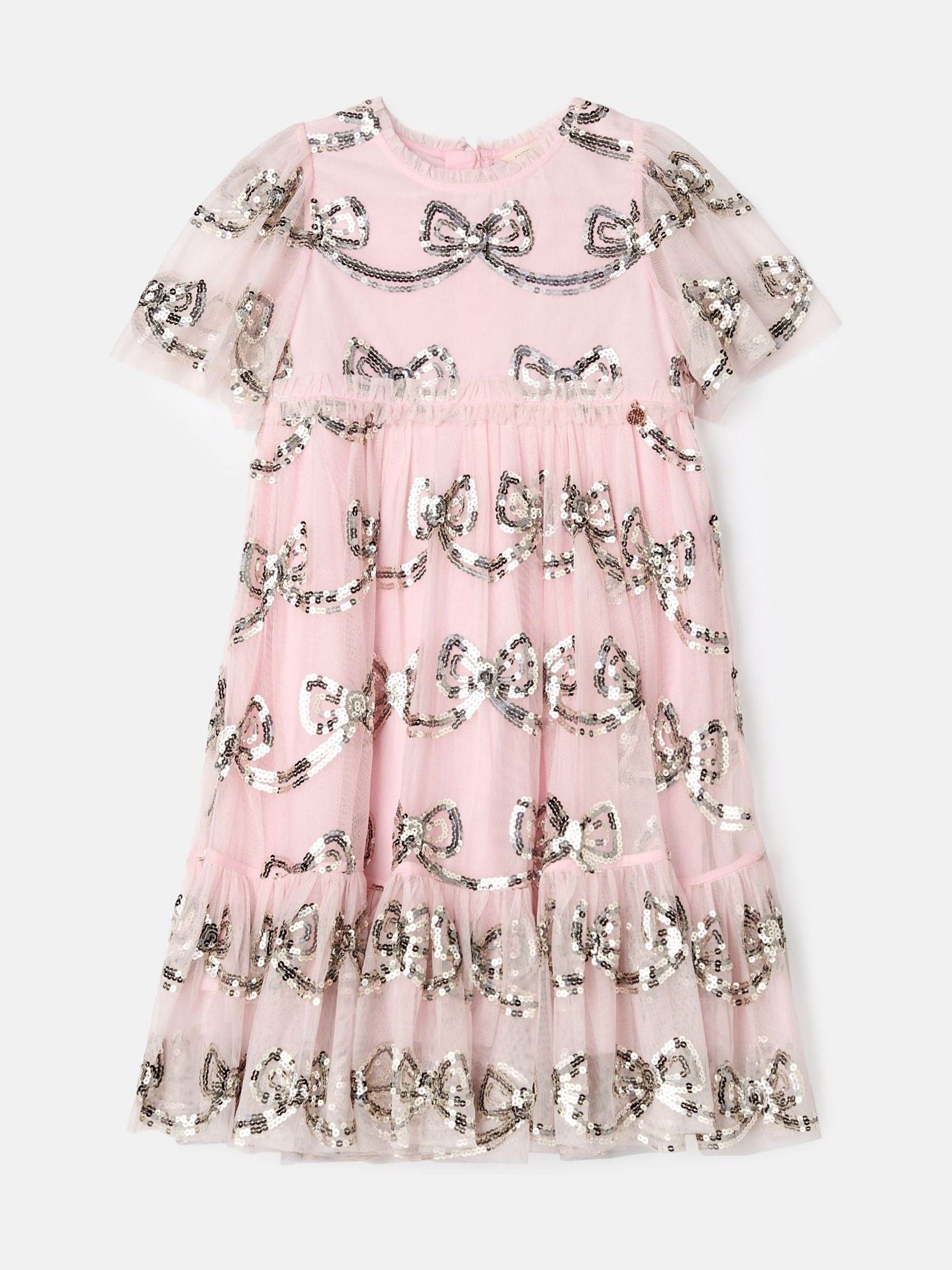 Angel & Rocket Pink Delta Sequin Bow Dress