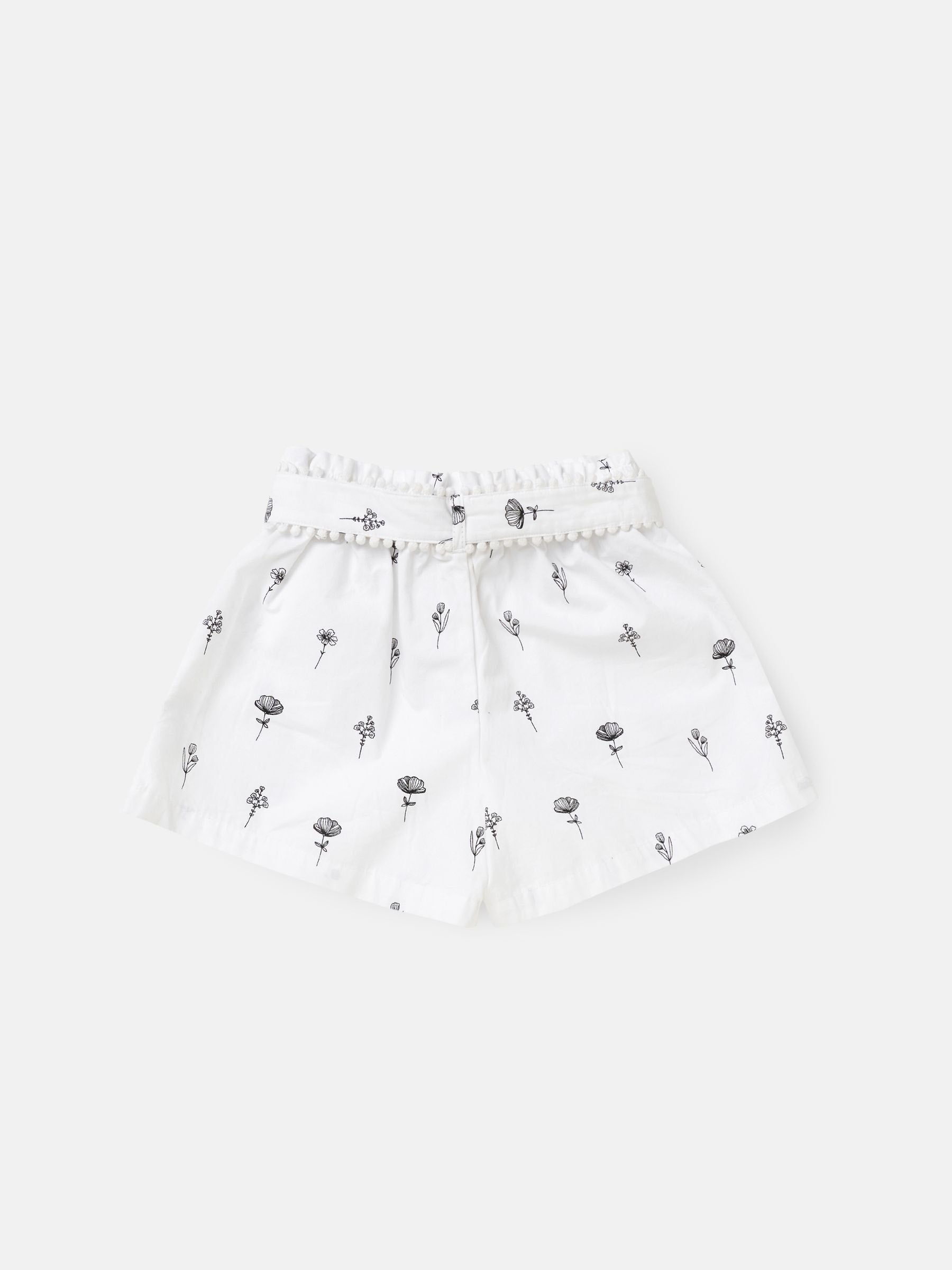 Angel & Rocket White Raya Printed Poplin 100% Cotton Shorts