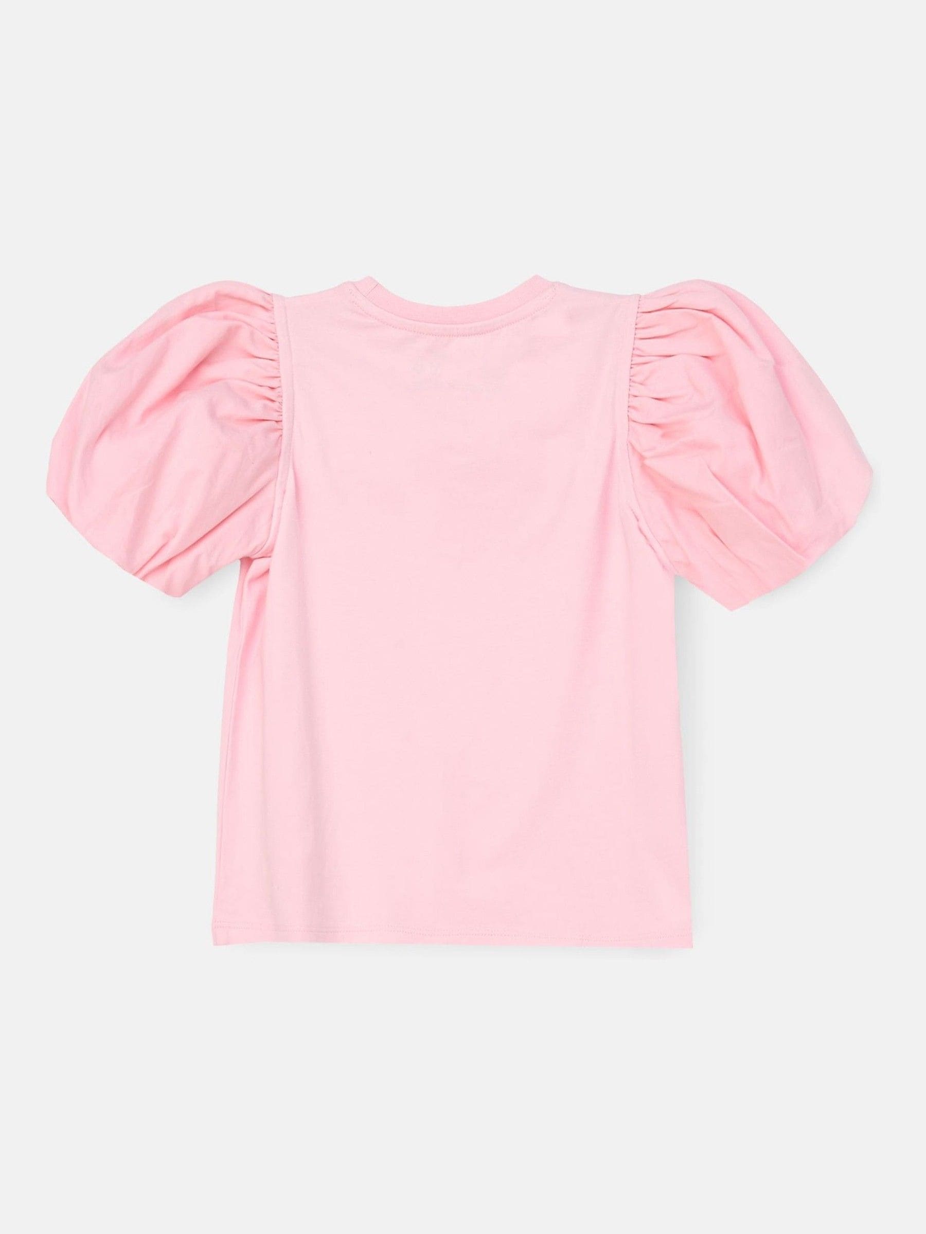 Angel & Rocket Pink Eleri Bow Puff Sleeve Top