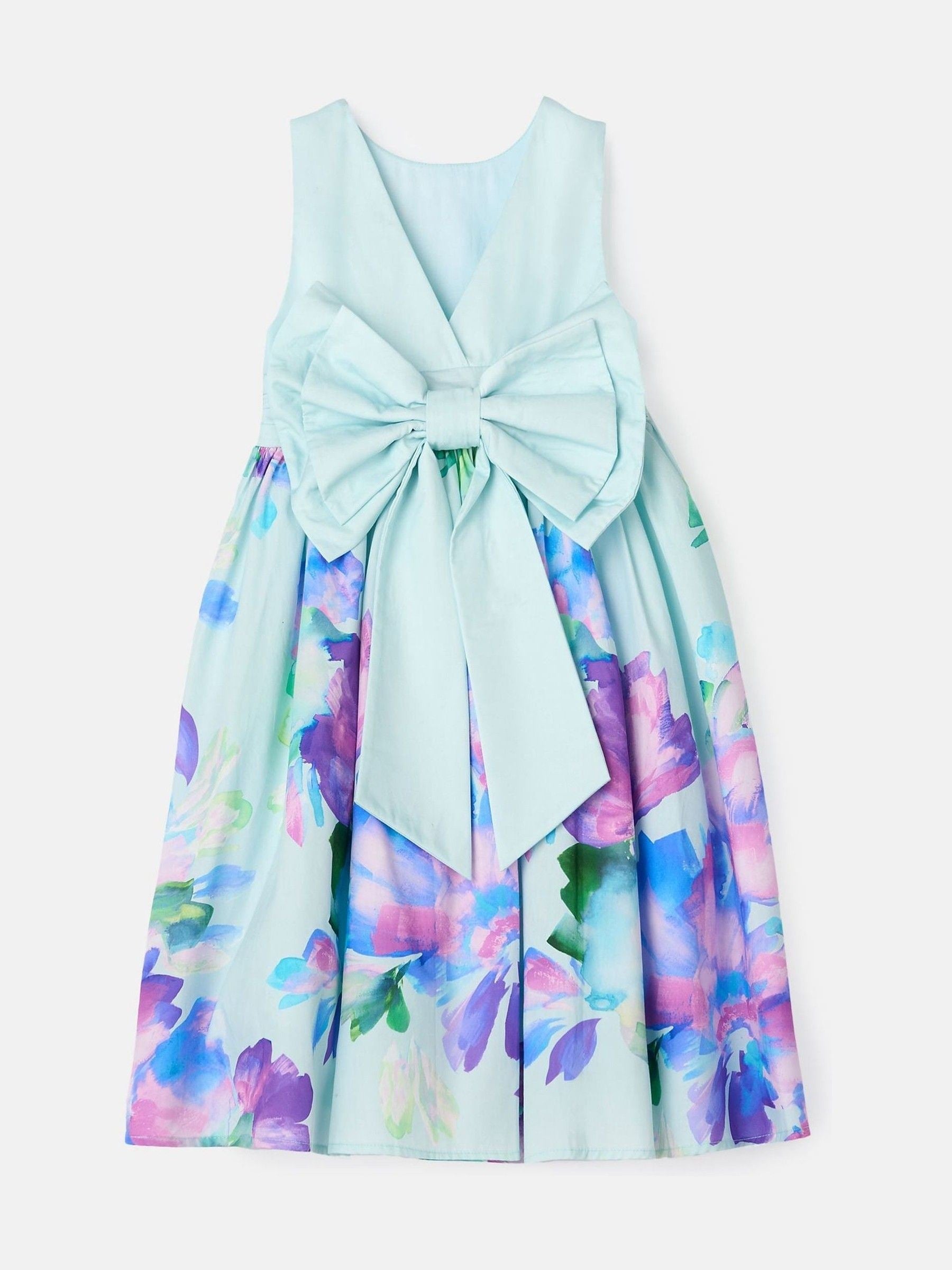 Angel & Rocket Green Elisa Mint Print Border Bow Back Dress