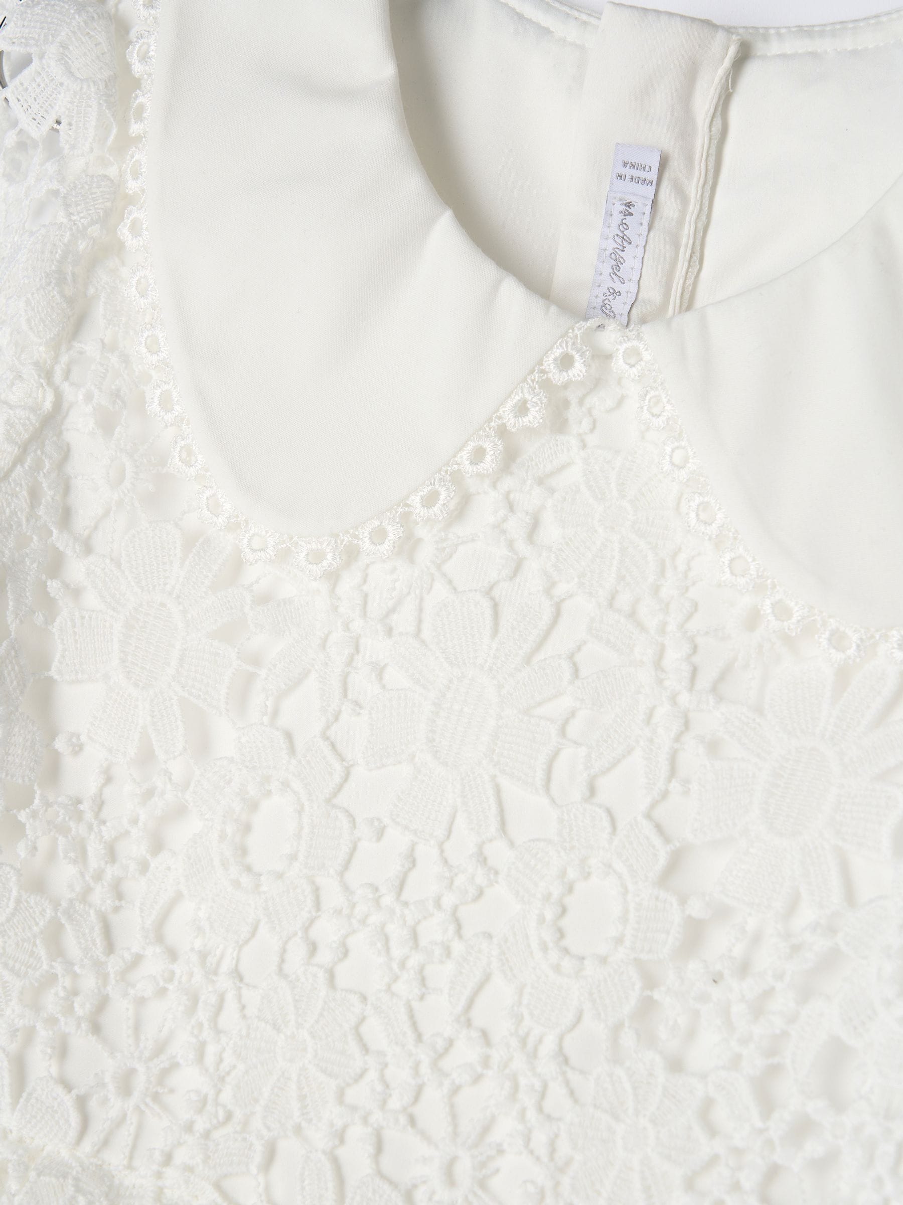 Angel & Rocket White Mavea Collared Lace Dress