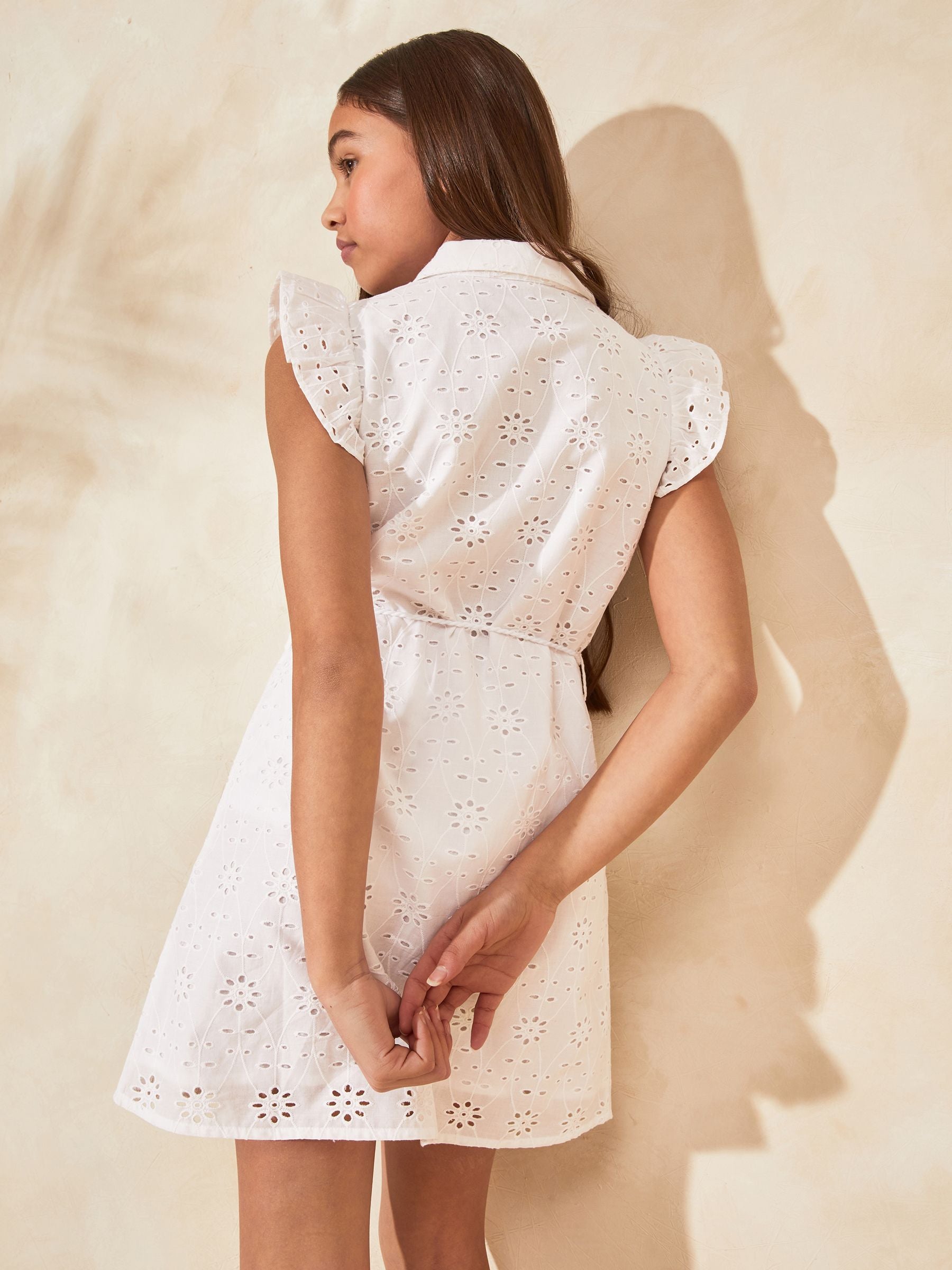 White Broderie Shirt Dress (3-16yrs)