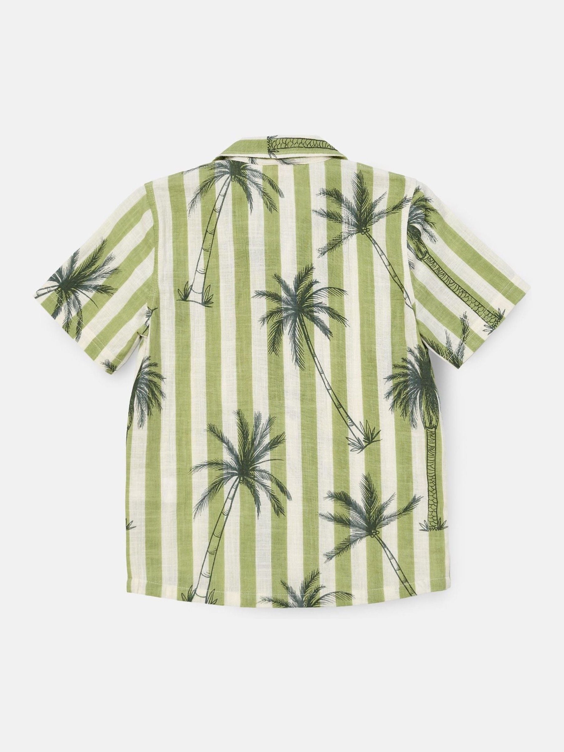 Angel & Rocket Green Jamie Palm Print Resort 100% Cotton Shirt