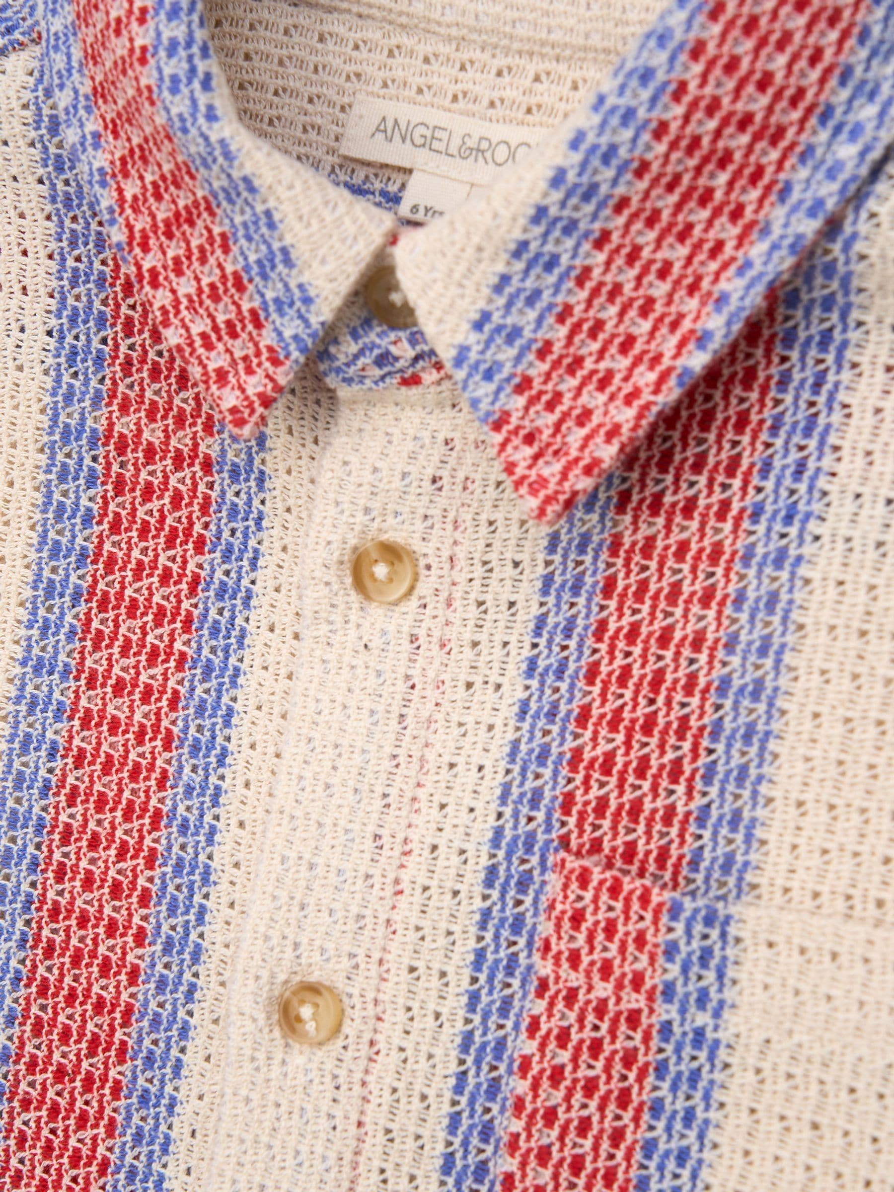 Angel & Rocket Cream Cody Stone Stripe Knitted Shirt