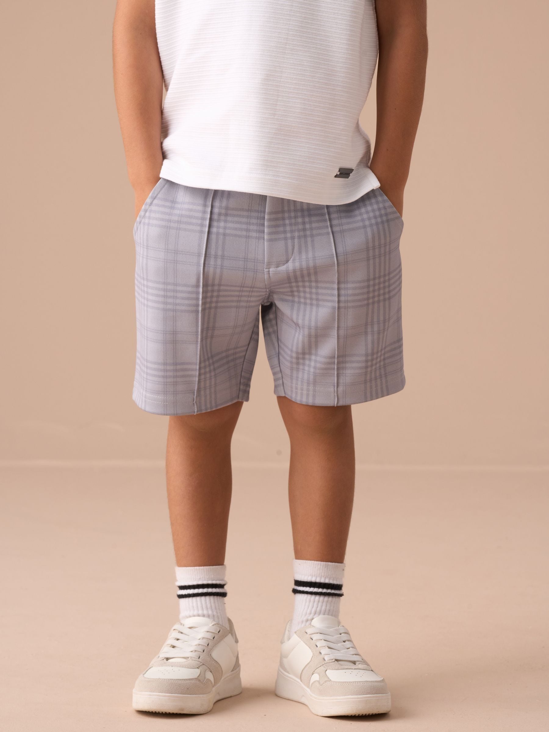 Angel & Rocket Grey Kane Textured 100% Cotton Shorts