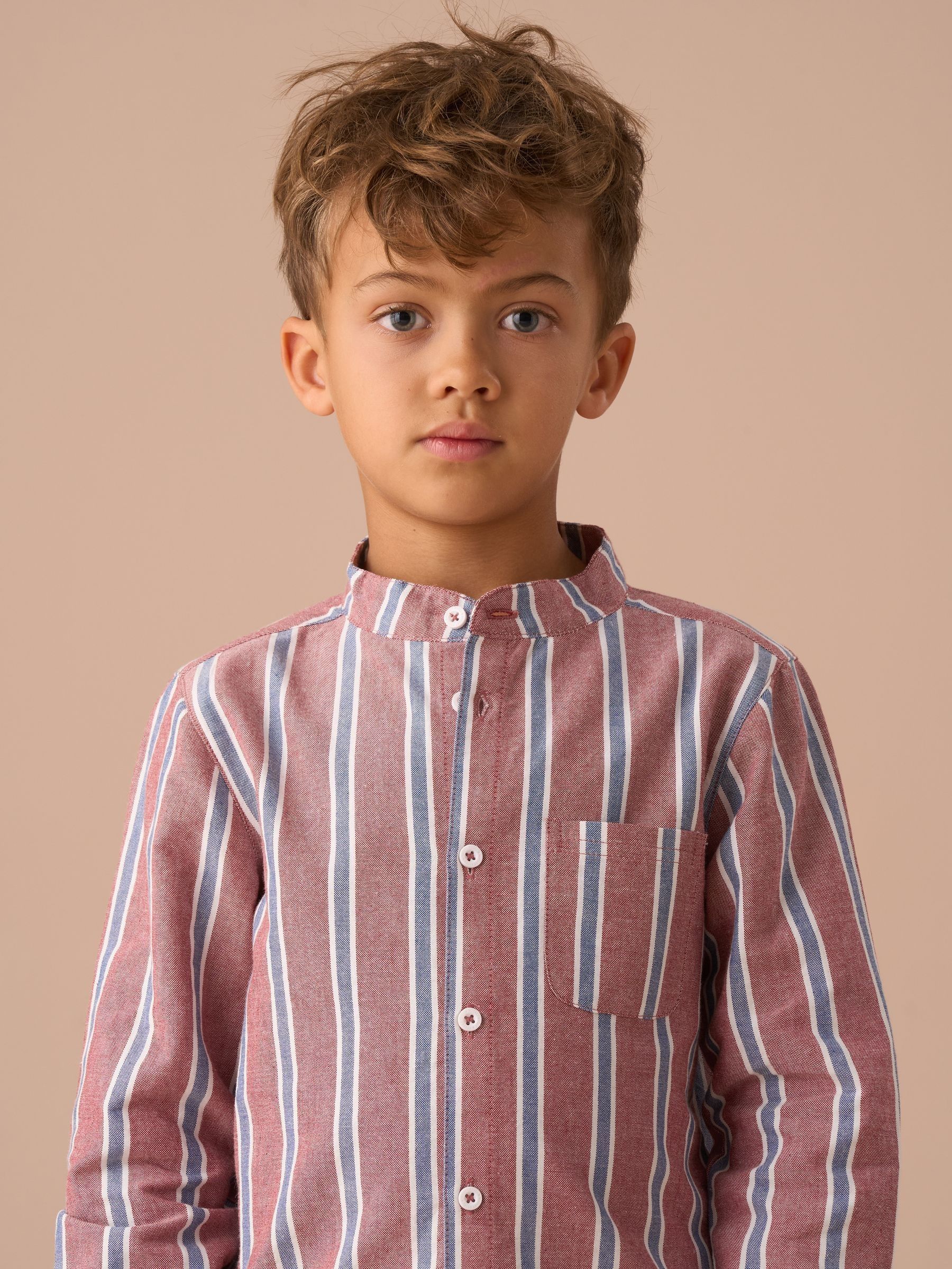 Angel & Rocket Red Benny Mandarin 100% Cotton Stripe Shirt