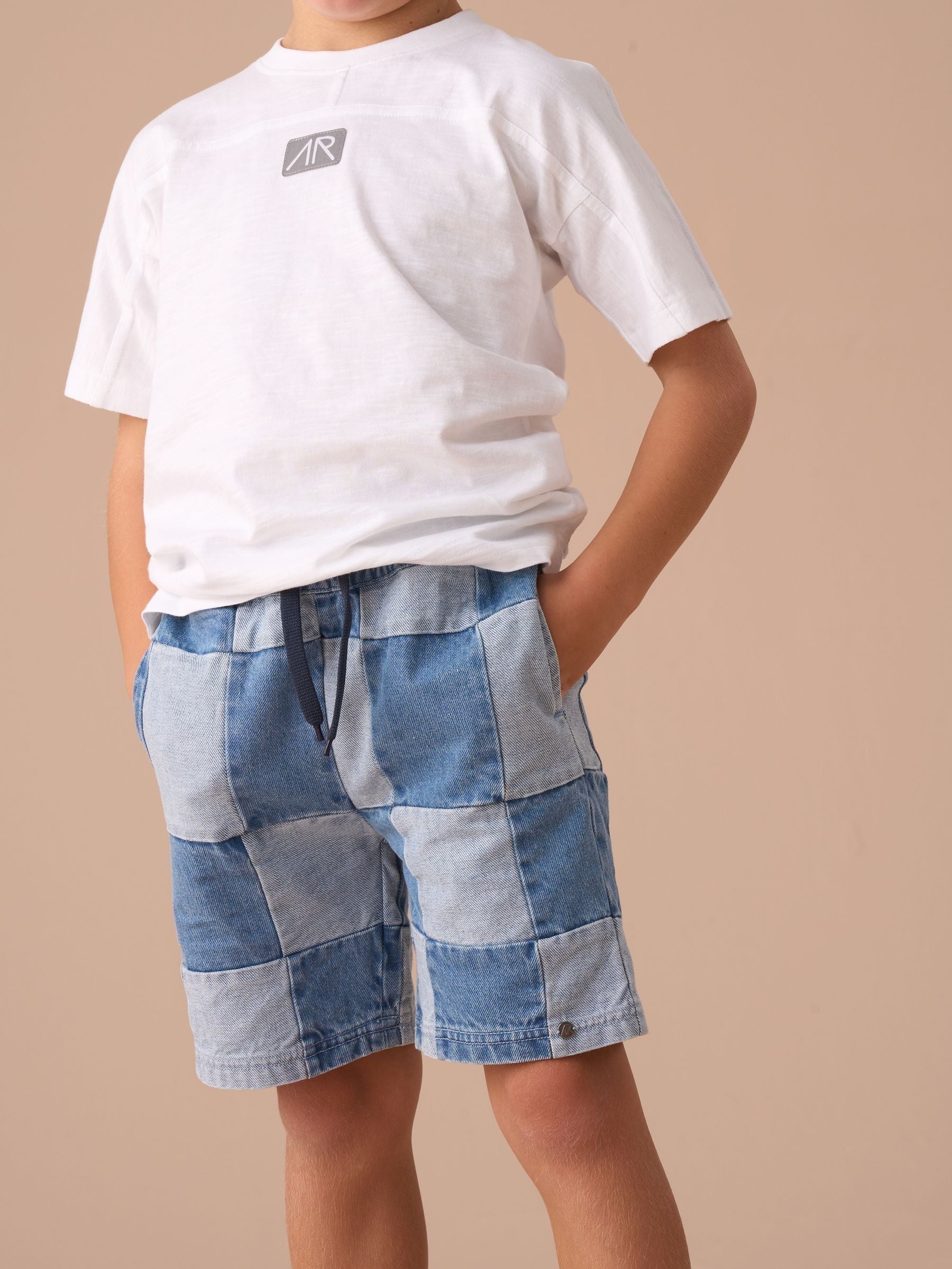 Angel & Rocket Blue Neil Patch Work 100% Cotton Shorts