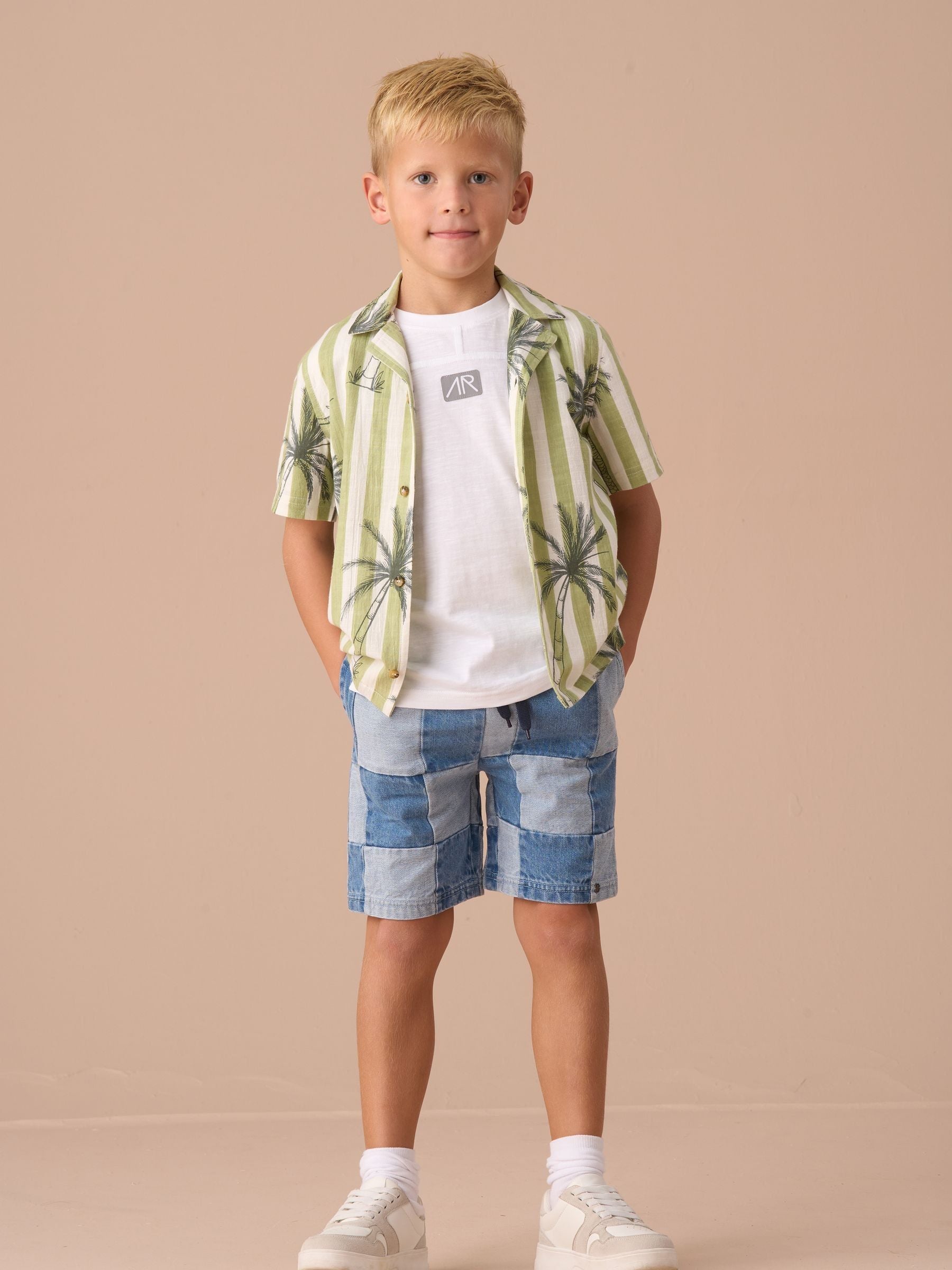 Angel & Rocket Blue Neil Patch Work 100% Cotton Shorts