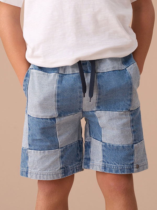 Angel & Rocket Blue Neil Patch Work 100% Cotton Shorts