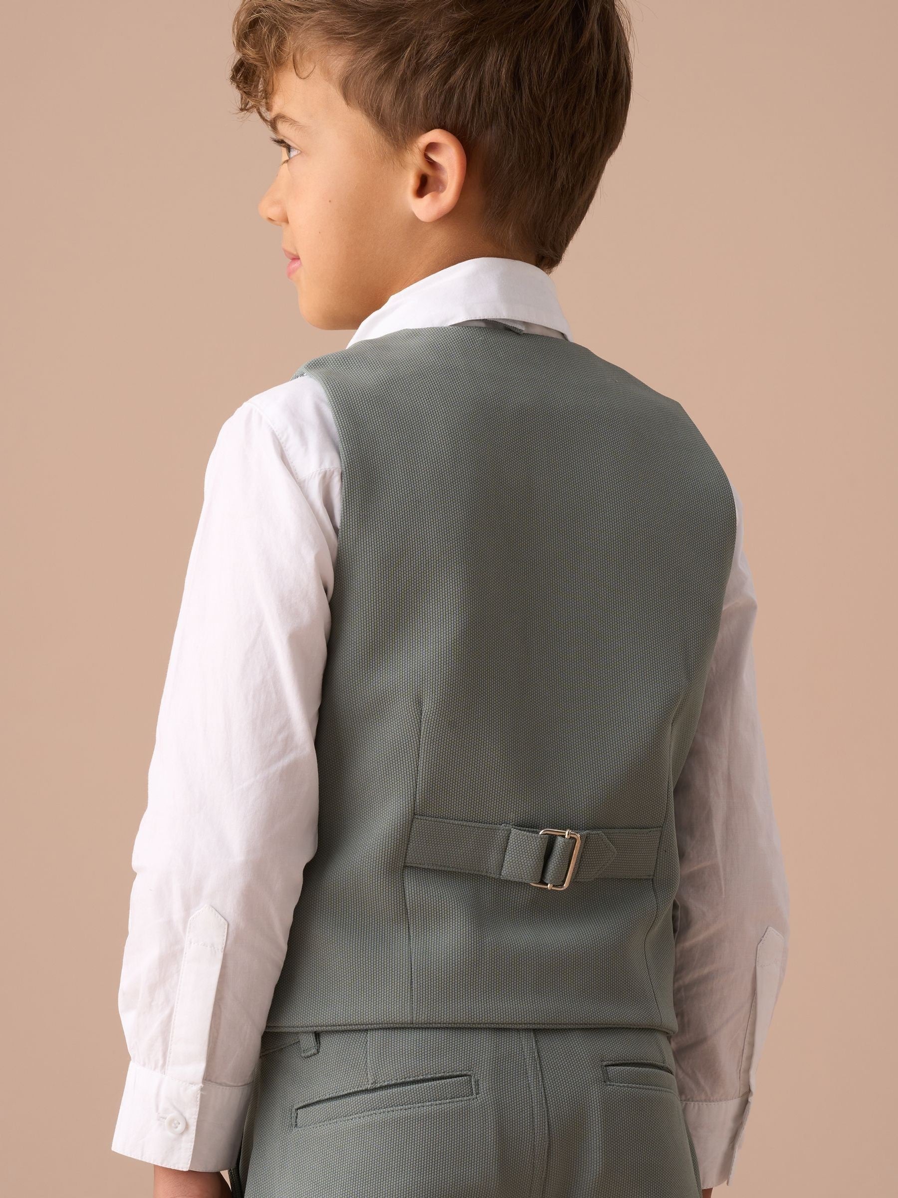 Angel & Rocket Green Benjamin Smart Textured Waistcoat Set