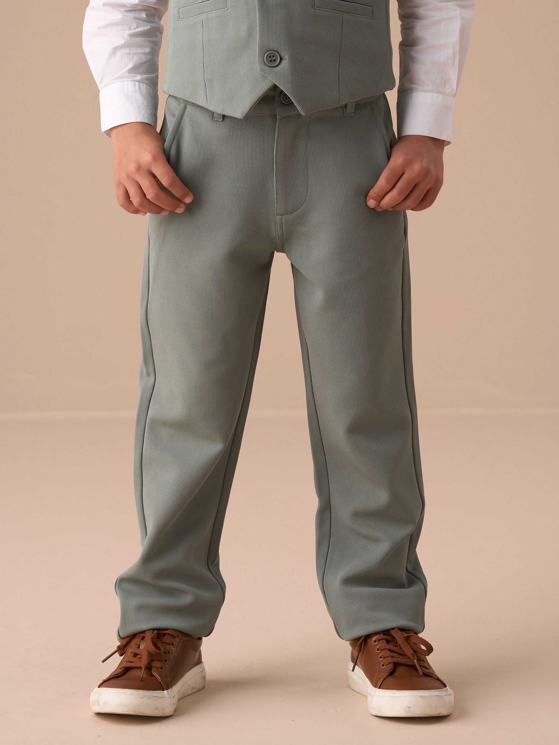 Angel & Rocket Green Benjamin Smart Textured Trousers