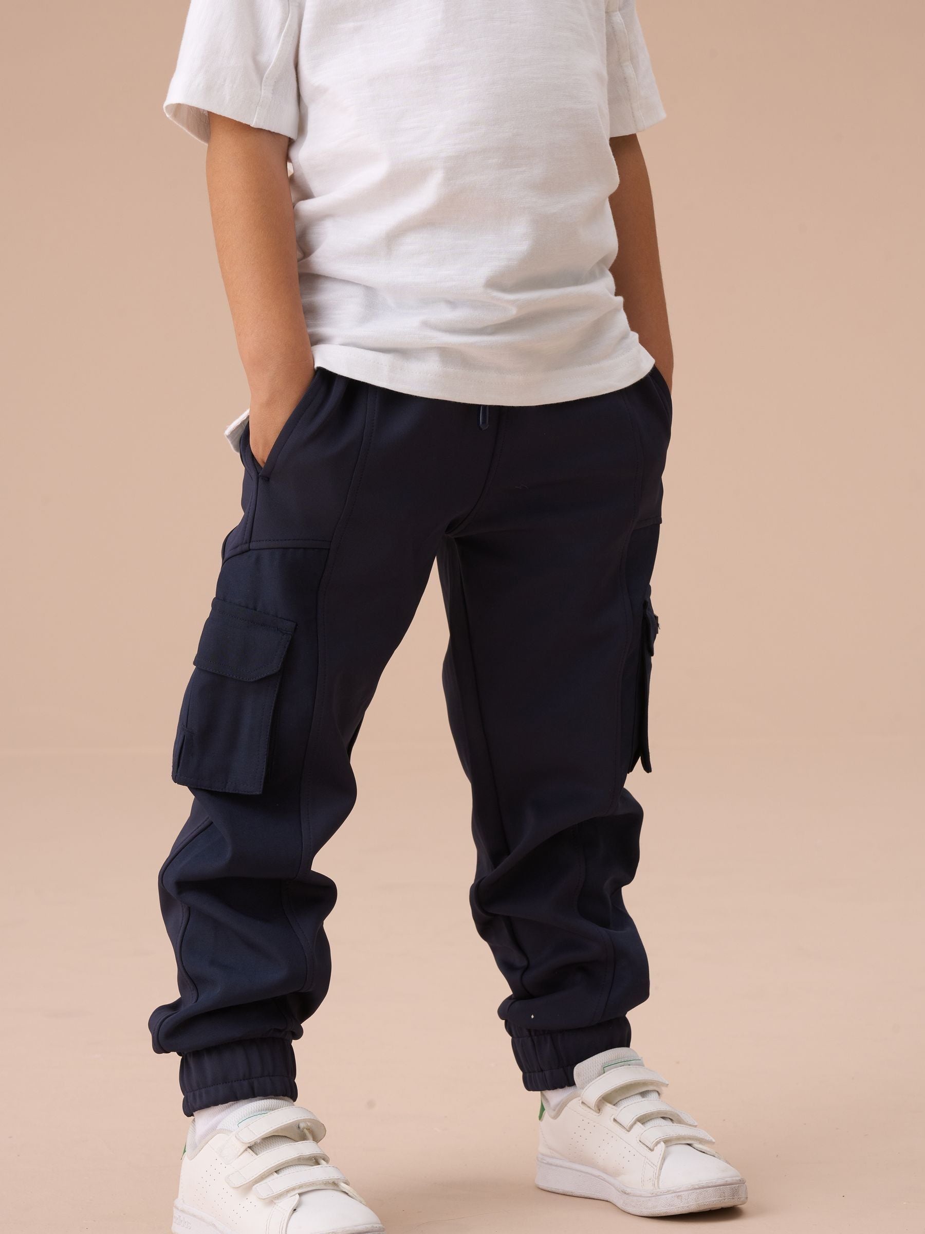 Angel & Rocket Blue Frank Panelled Mix Fabric Joggers