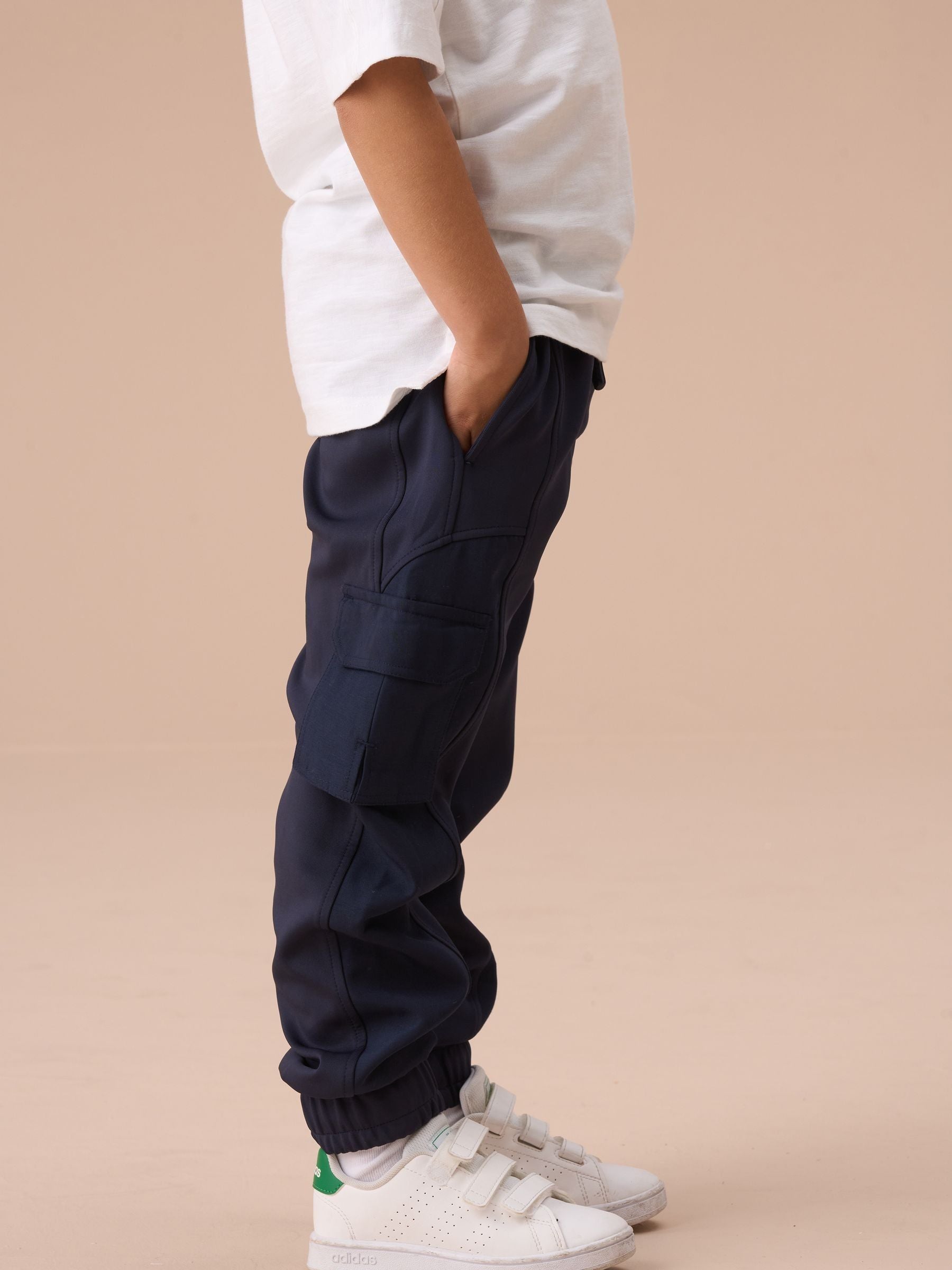 Angel & Rocket Blue Frank Panelled Mix Fabric Joggers