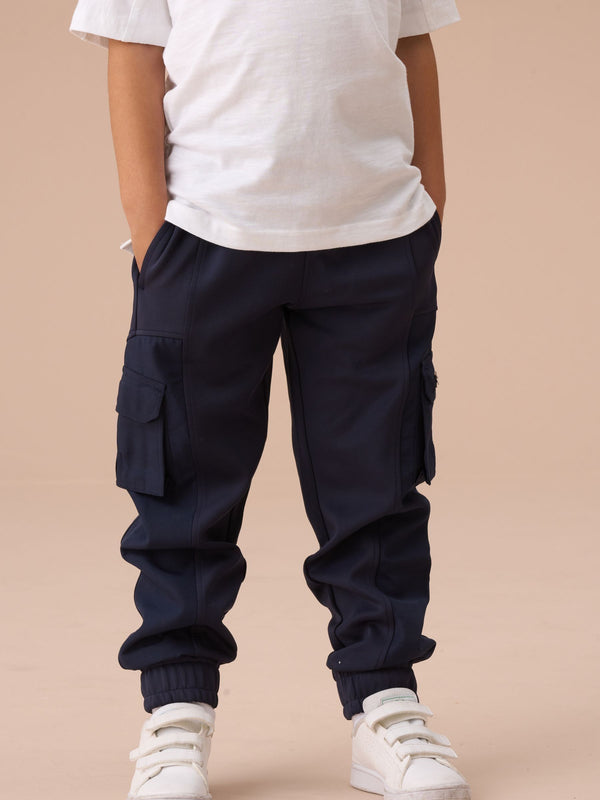 Angel & Rocket Blue Frank Panelled Mix Fabric Joggers