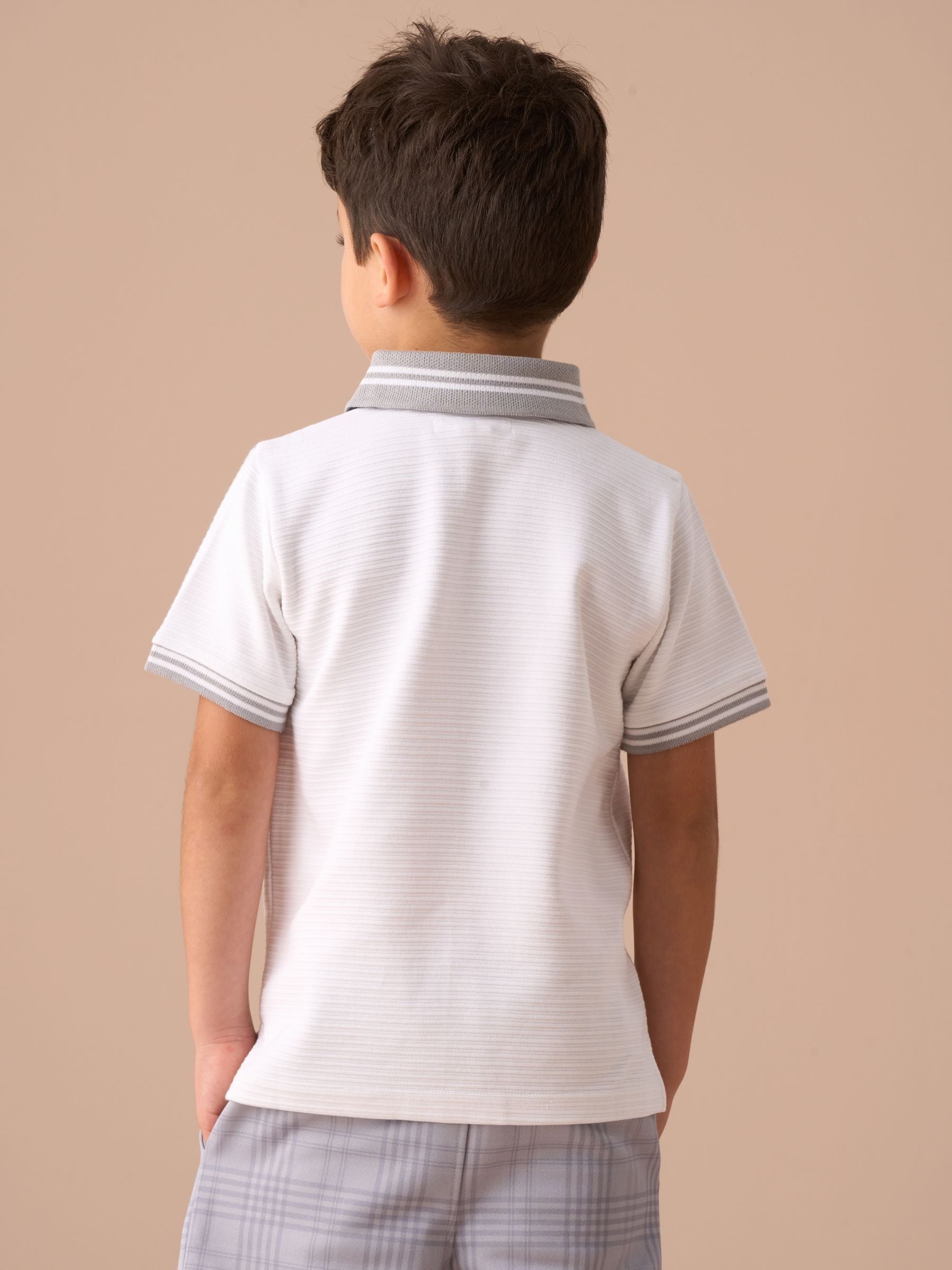 Angel & Rocket White Kane Colourblock 100% Cotton Polo Shirt