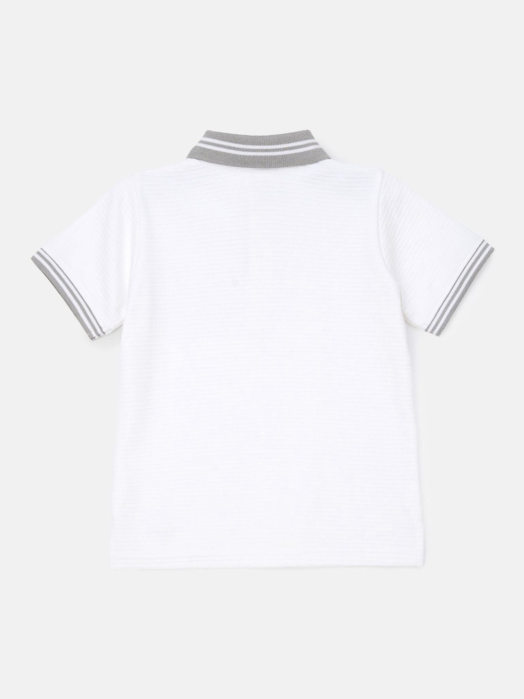 Angel & Rocket White Kane Colourblock 100% Cotton Polo Shirt