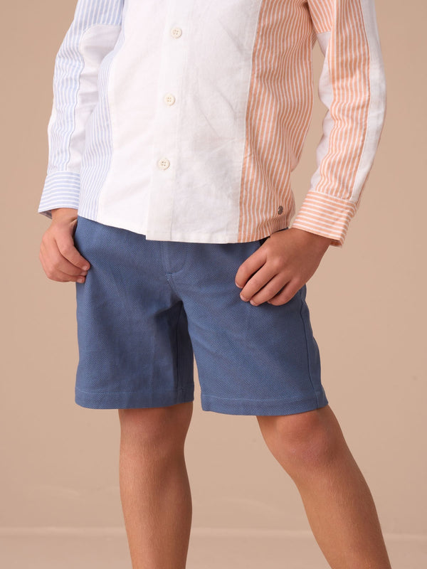 Angel & Rocket Blue Matty Smart Printed 100% Cotton Shorts