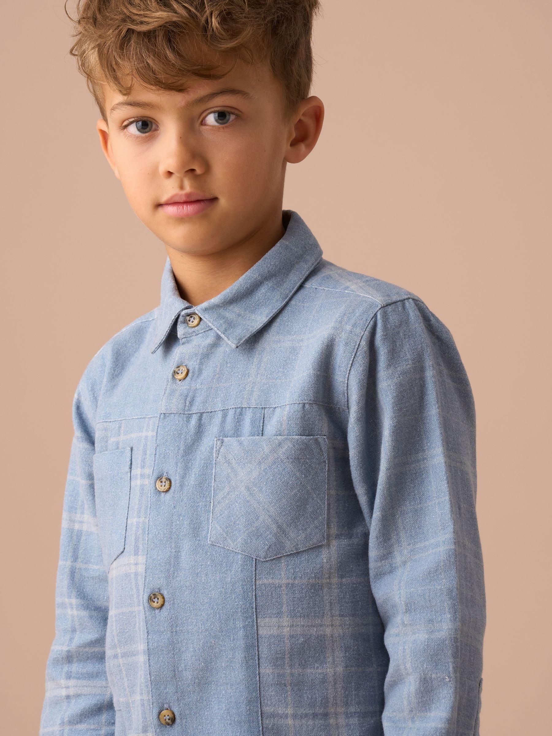 Angel & Rocket Blue 100% Cotton Connor Block Check Shirt