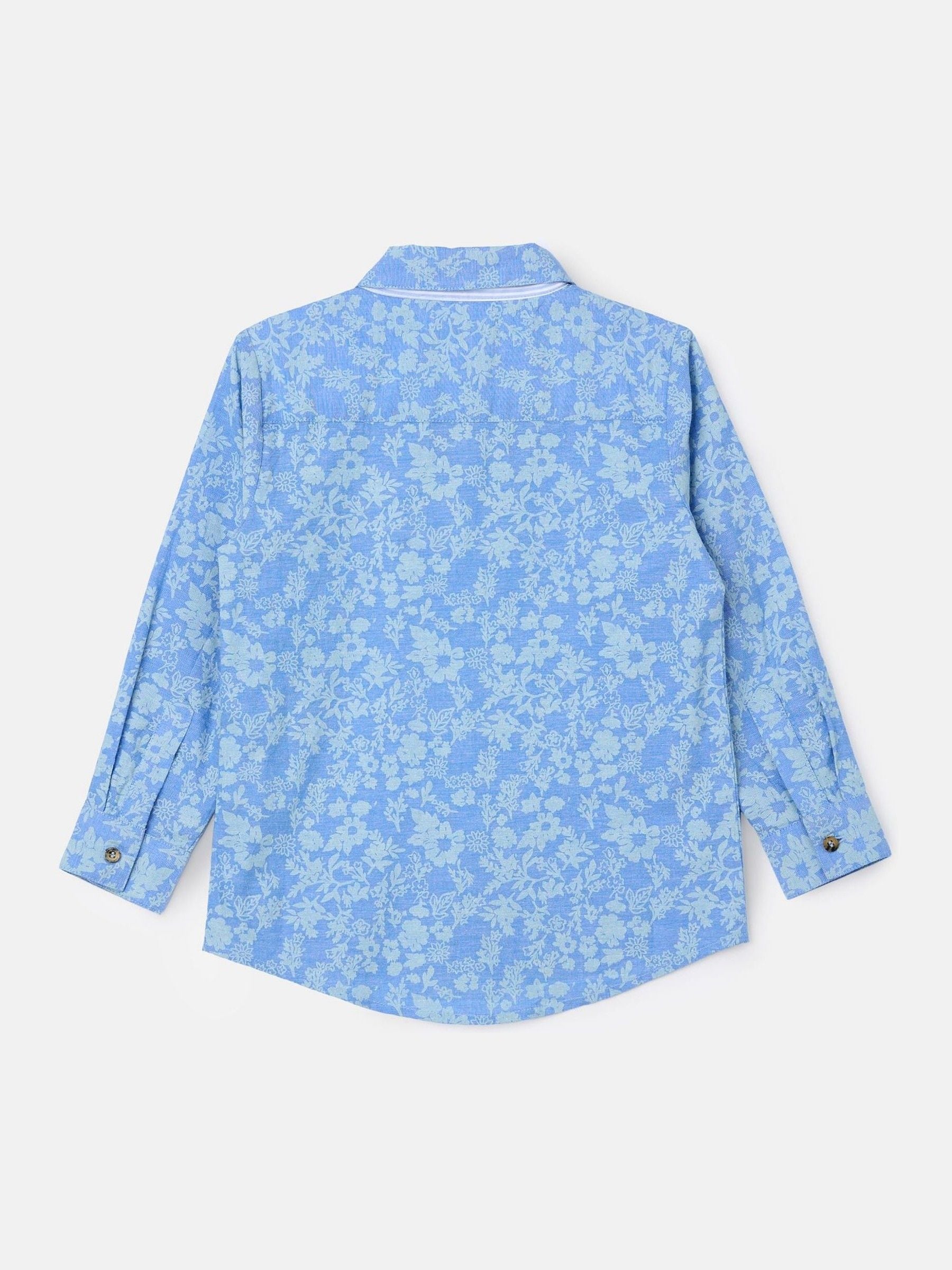 Angel & Rocket Blue Faes Chambray Floral Printed 100% Cotton Shirt