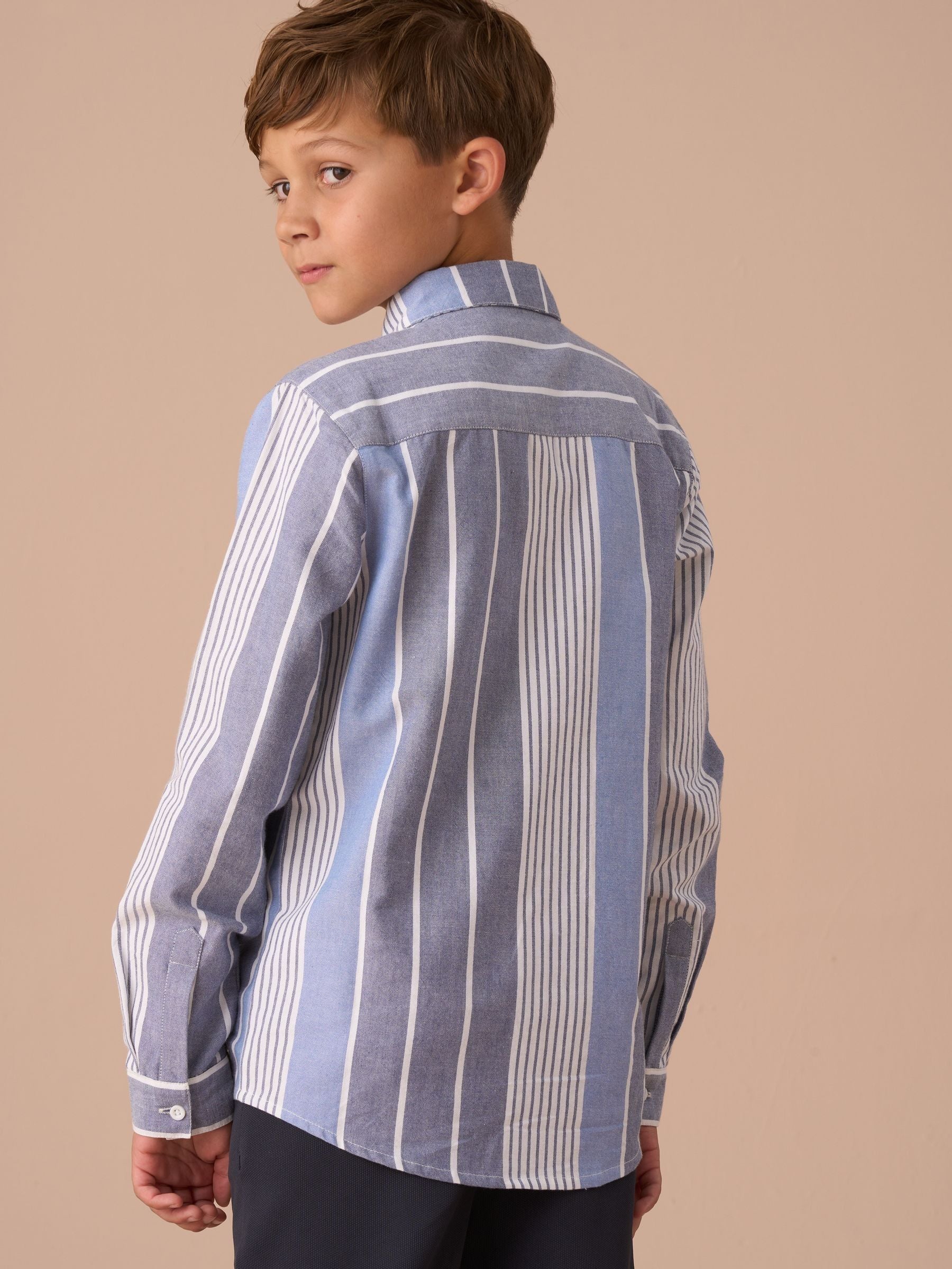 Angel & Rocket Blue Ralph Oxford Stripe 100% Cotton Shirt