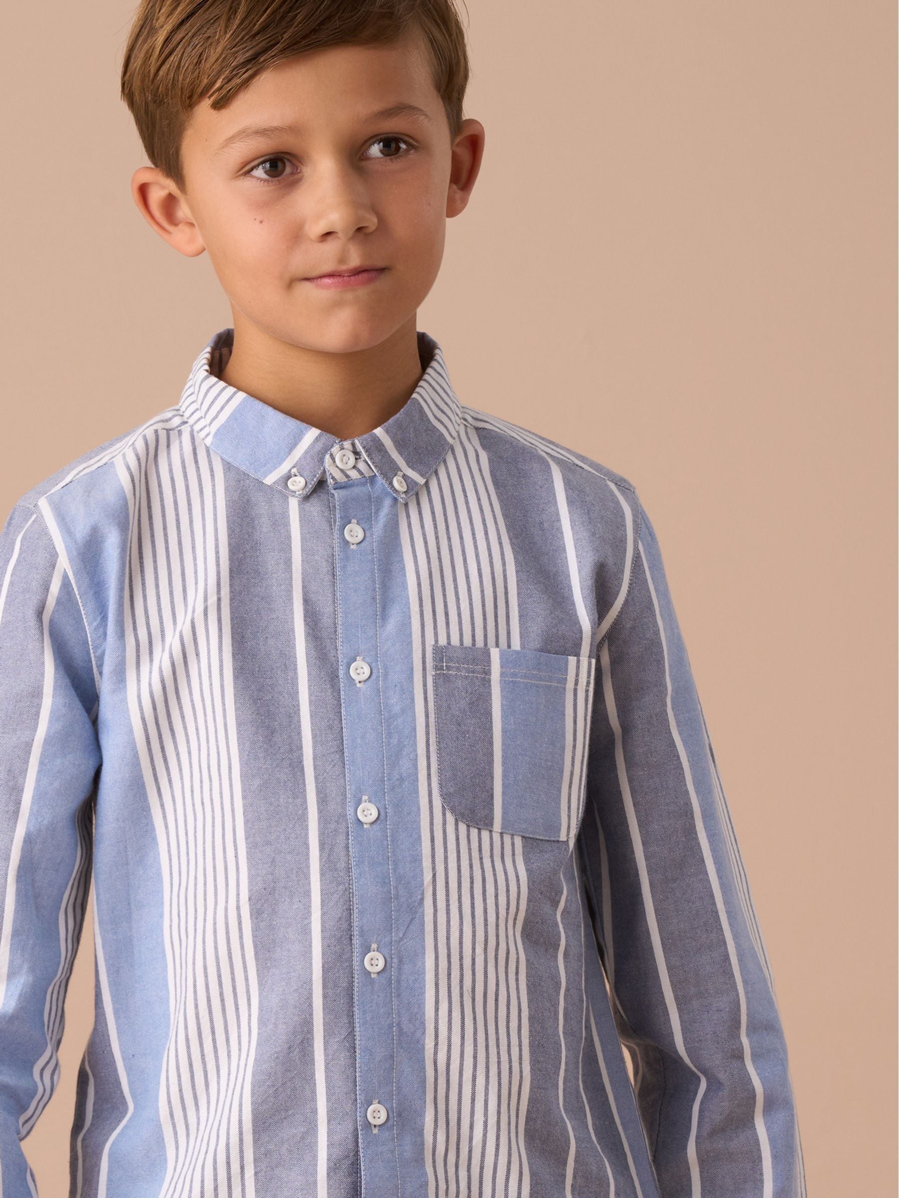 Angel & Rocket Blue Ralph Oxford Stripe 100% Cotton Shirt