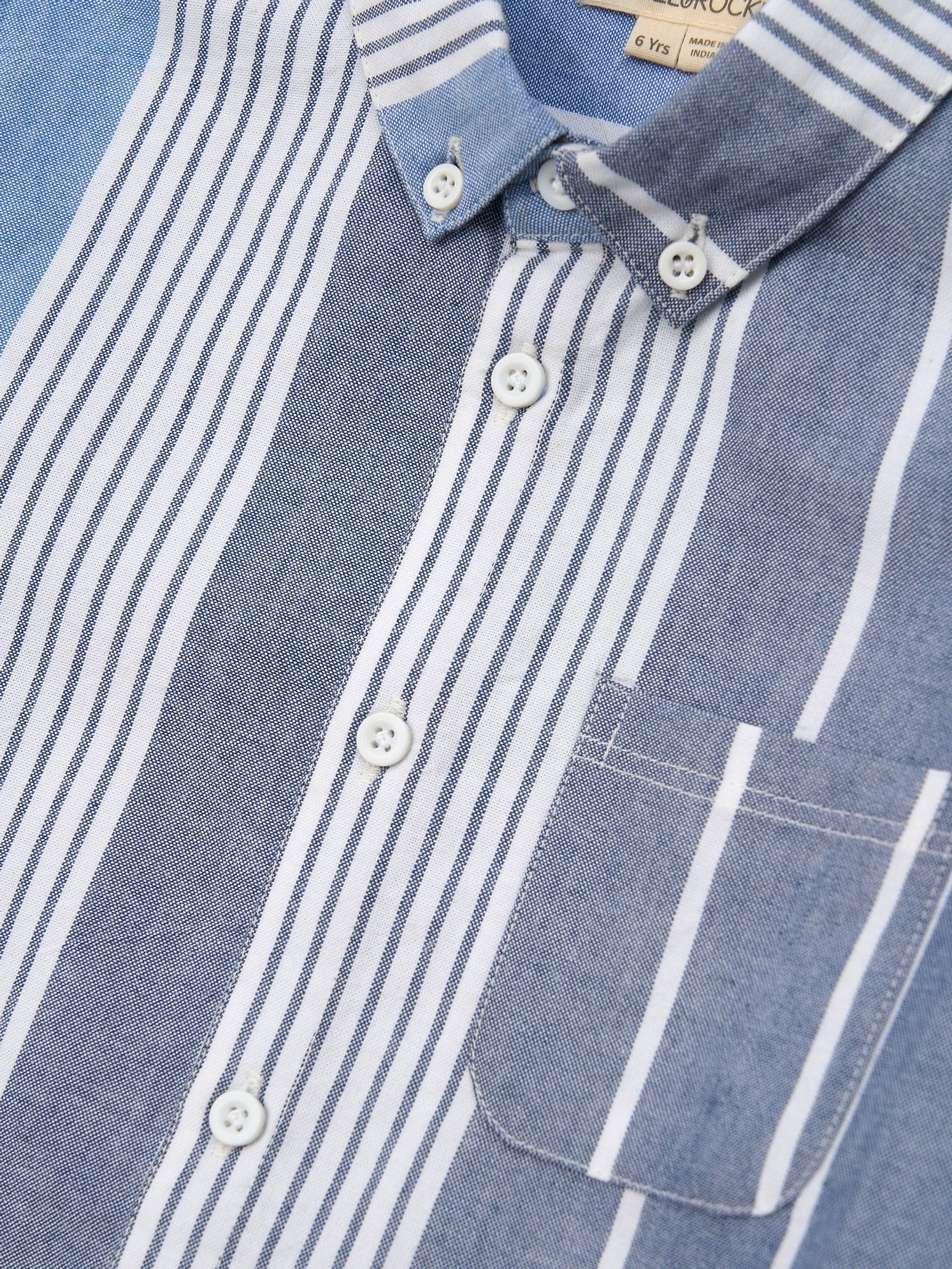 Angel & Rocket Blue Ralph Oxford Stripe 100% Cotton Shirt