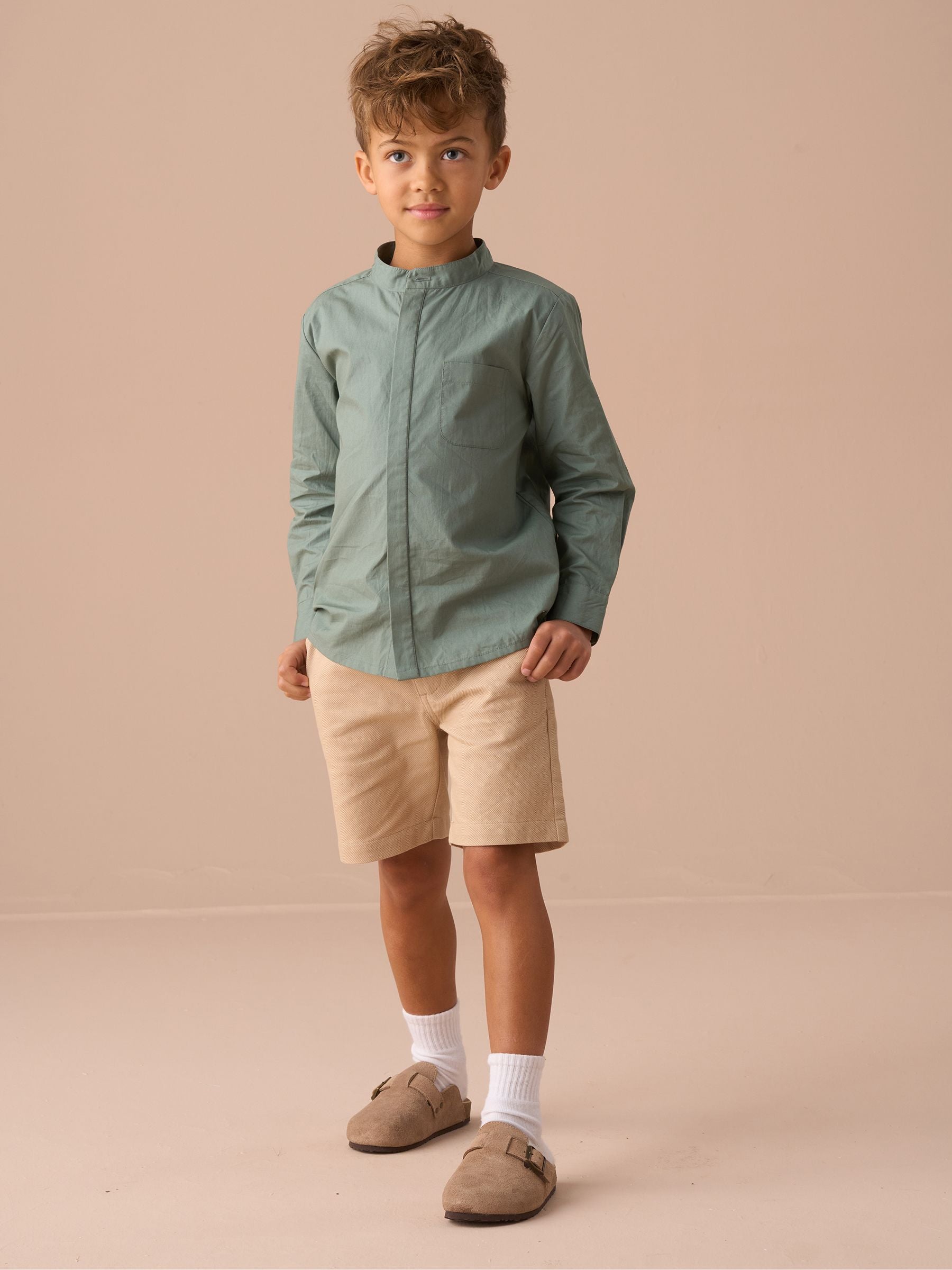 Angel & Rocket Cream Luca Textured Smart 100% Cotton Shorts