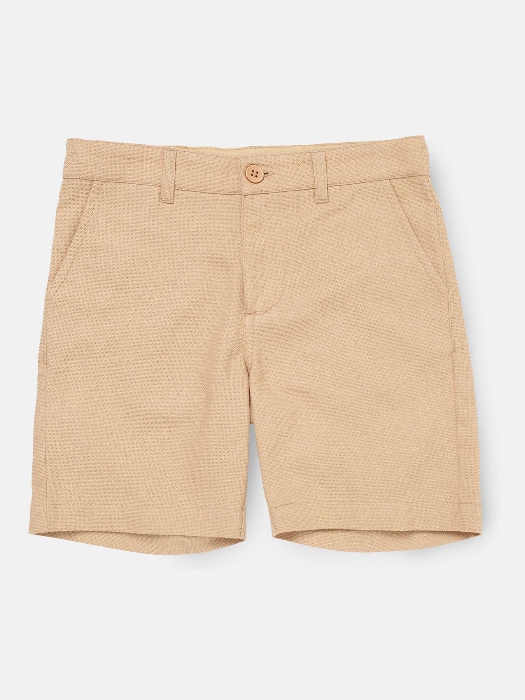 Angel & Rocket Cream Luca Textured Smart 100% Cotton Shorts