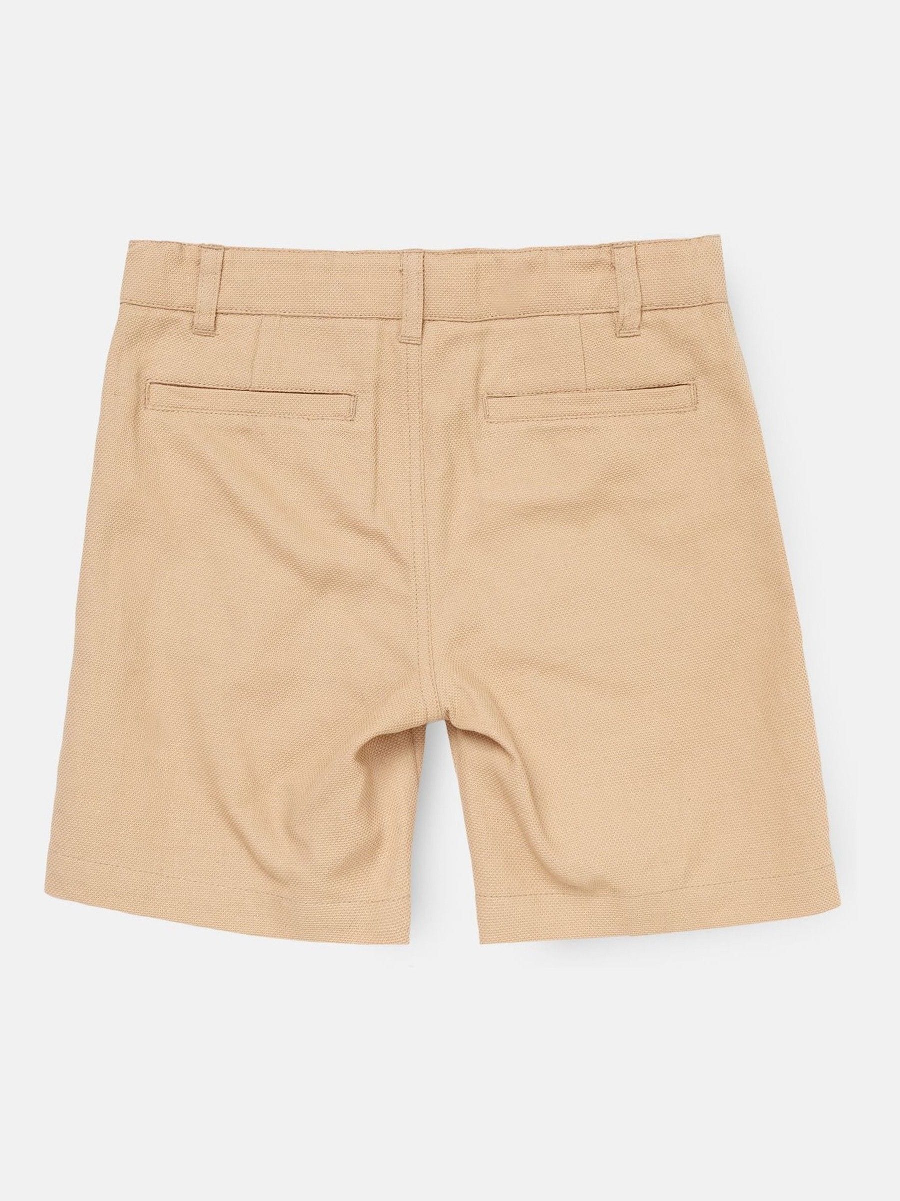 Angel & Rocket Cream Luca Textured Smart 100% Cotton Shorts