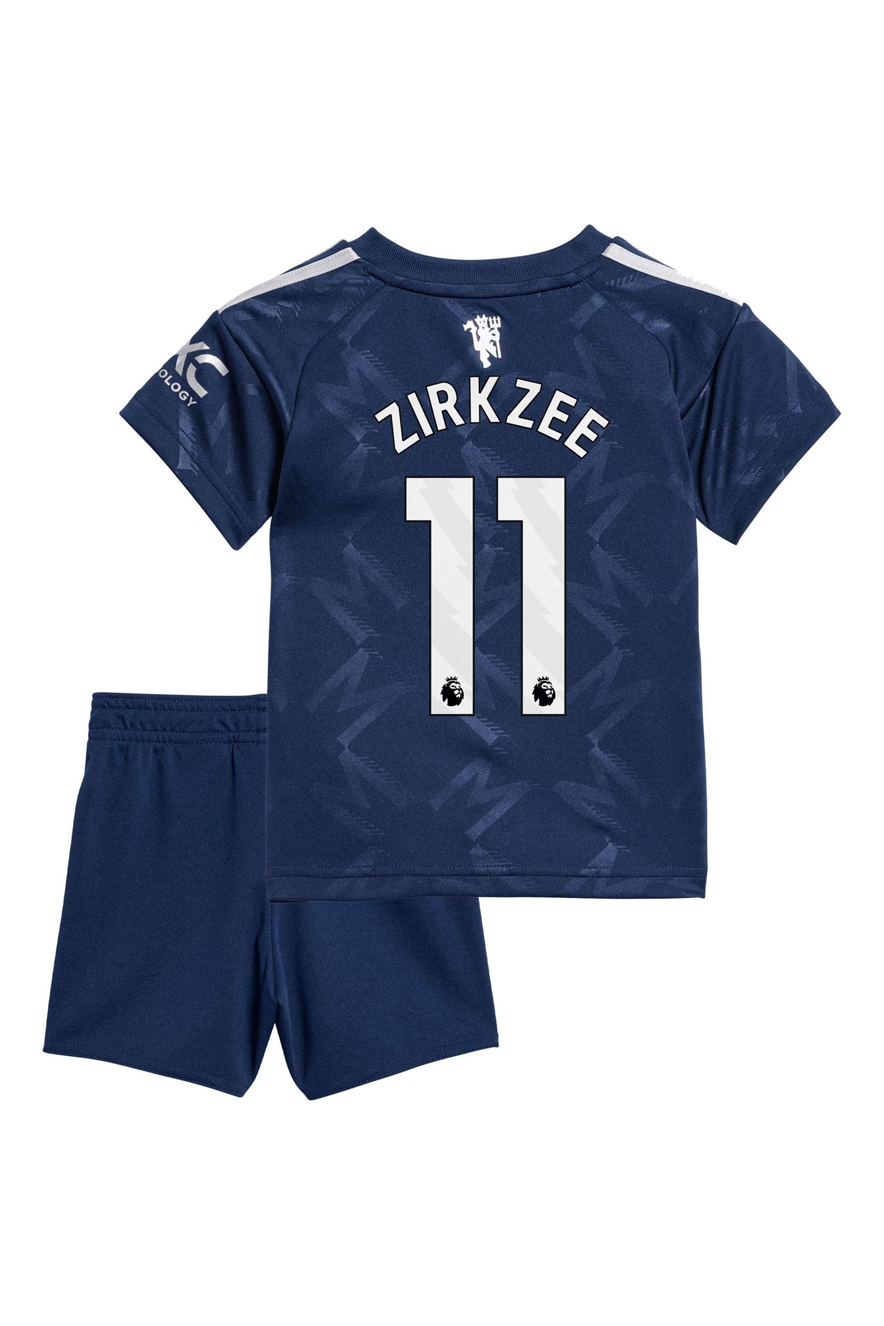 adidas Blue Manchester United EPL Away Baby Kit 2024-25 Zirkzee 11 printing