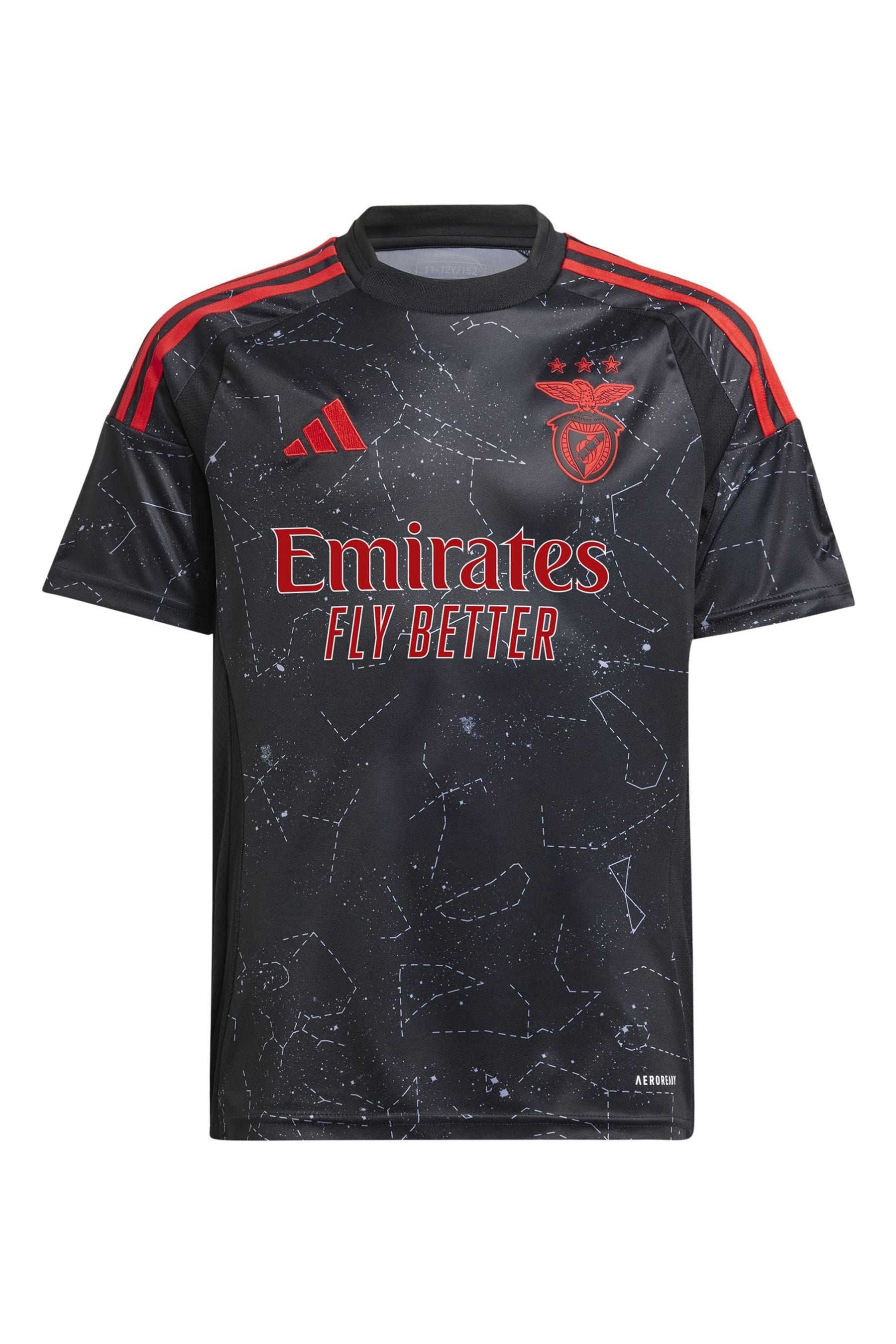 adidas Black Benfica Away Kids Shirt 2024-25