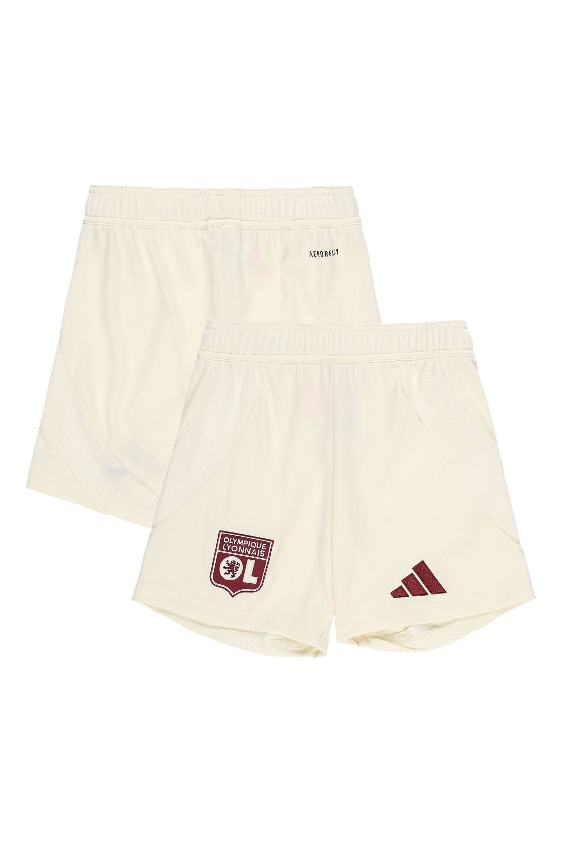 adidas White Kids Olympique Lyon Third Shorts 2024-25