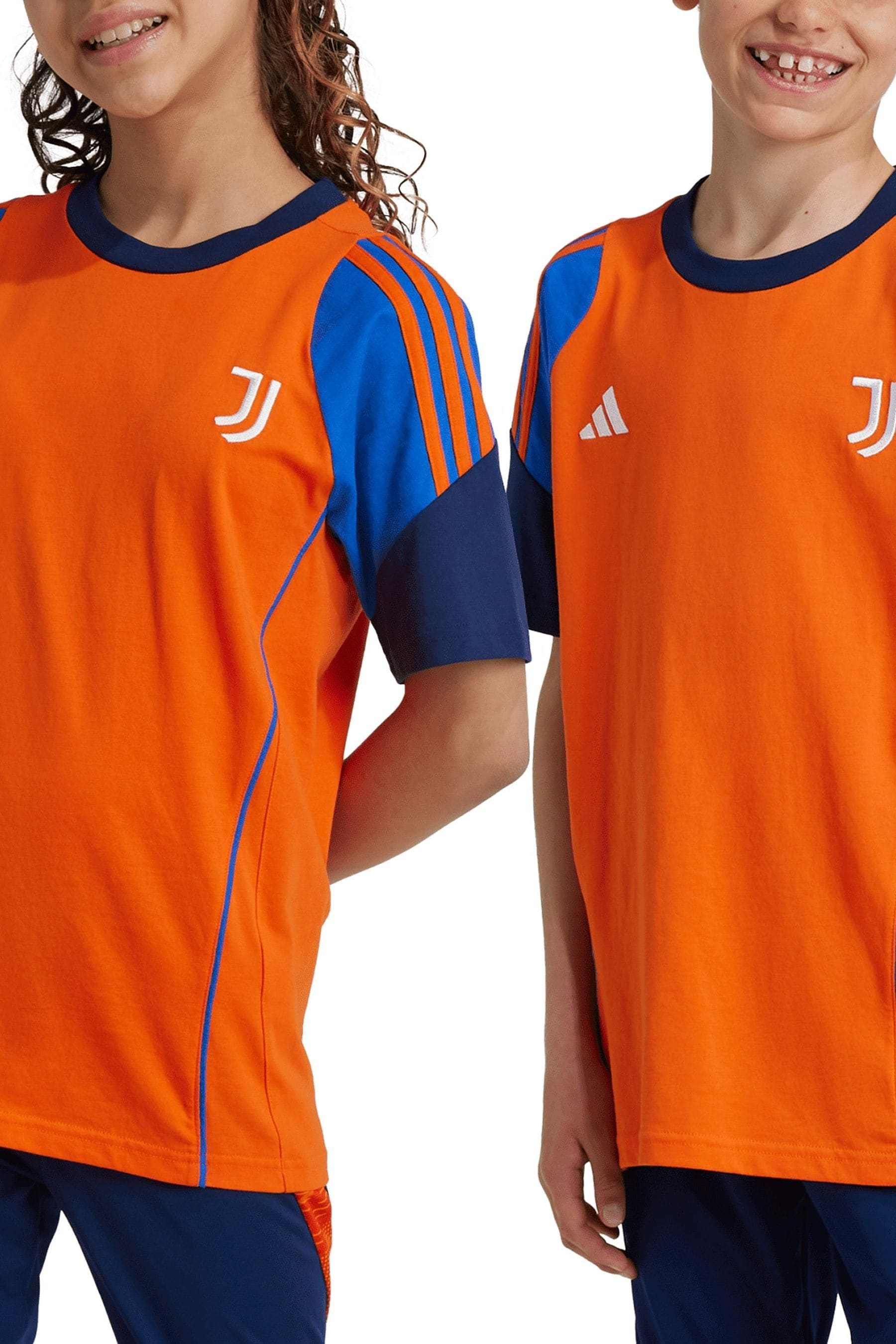 adidas Orange Kids Juventus Training 100% Cotton T-Shirt