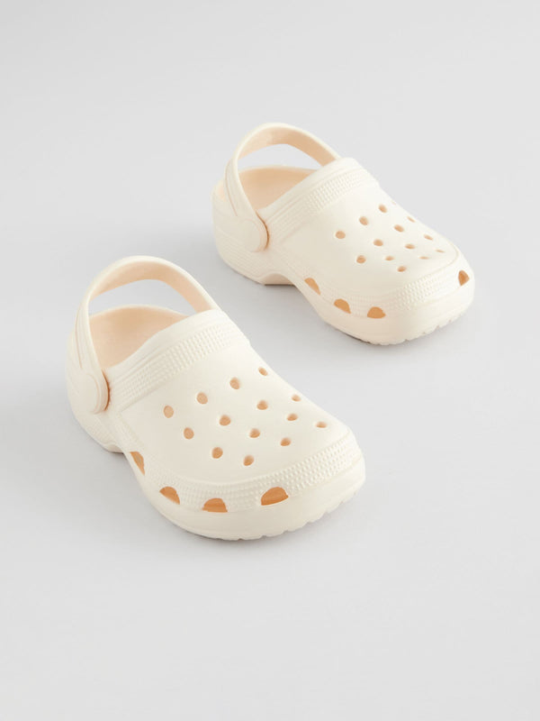 Neutral White Wide Fit (G) Clogs Sandals