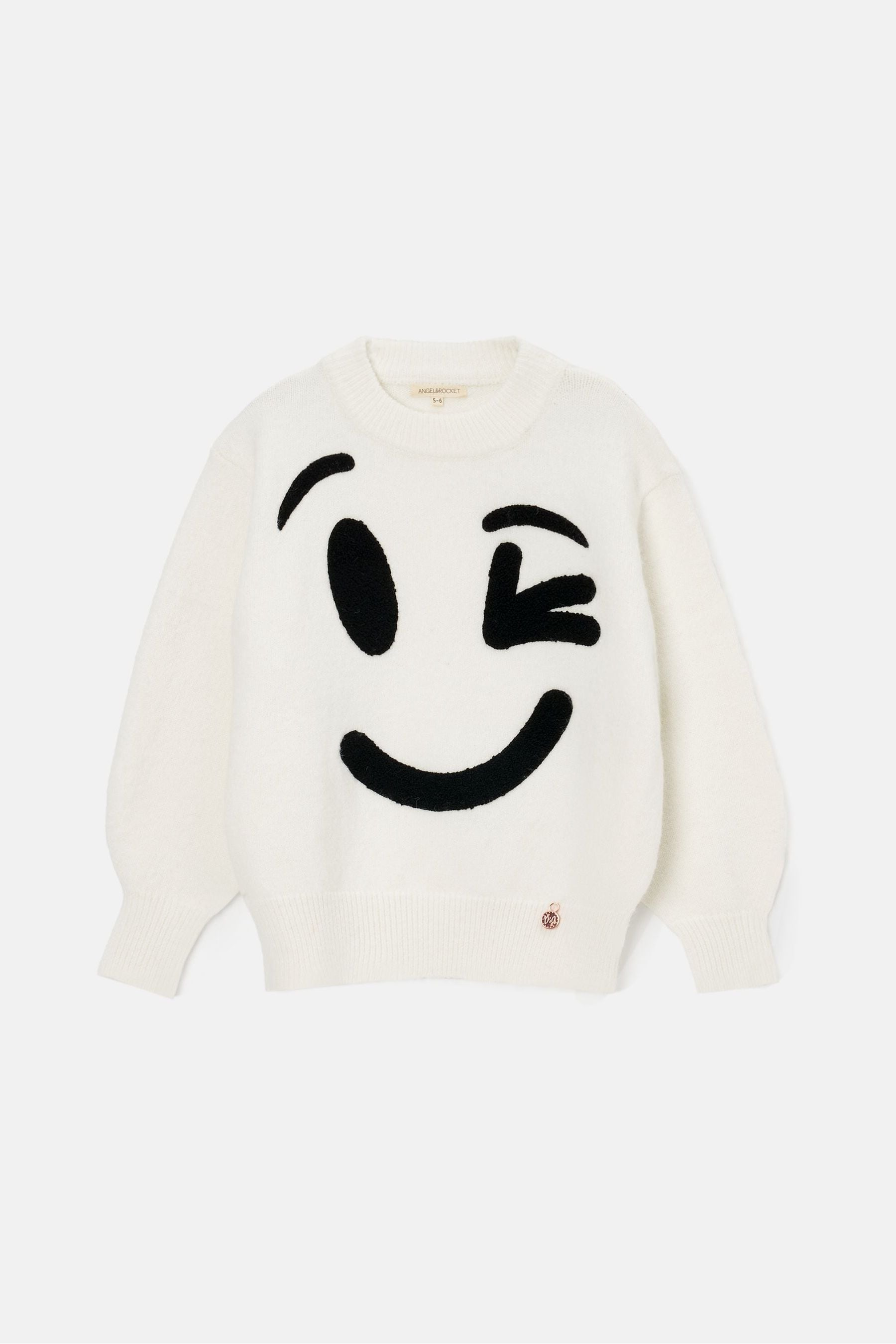 Angel & Rocket Cream Shanti Smiley Face Jumper